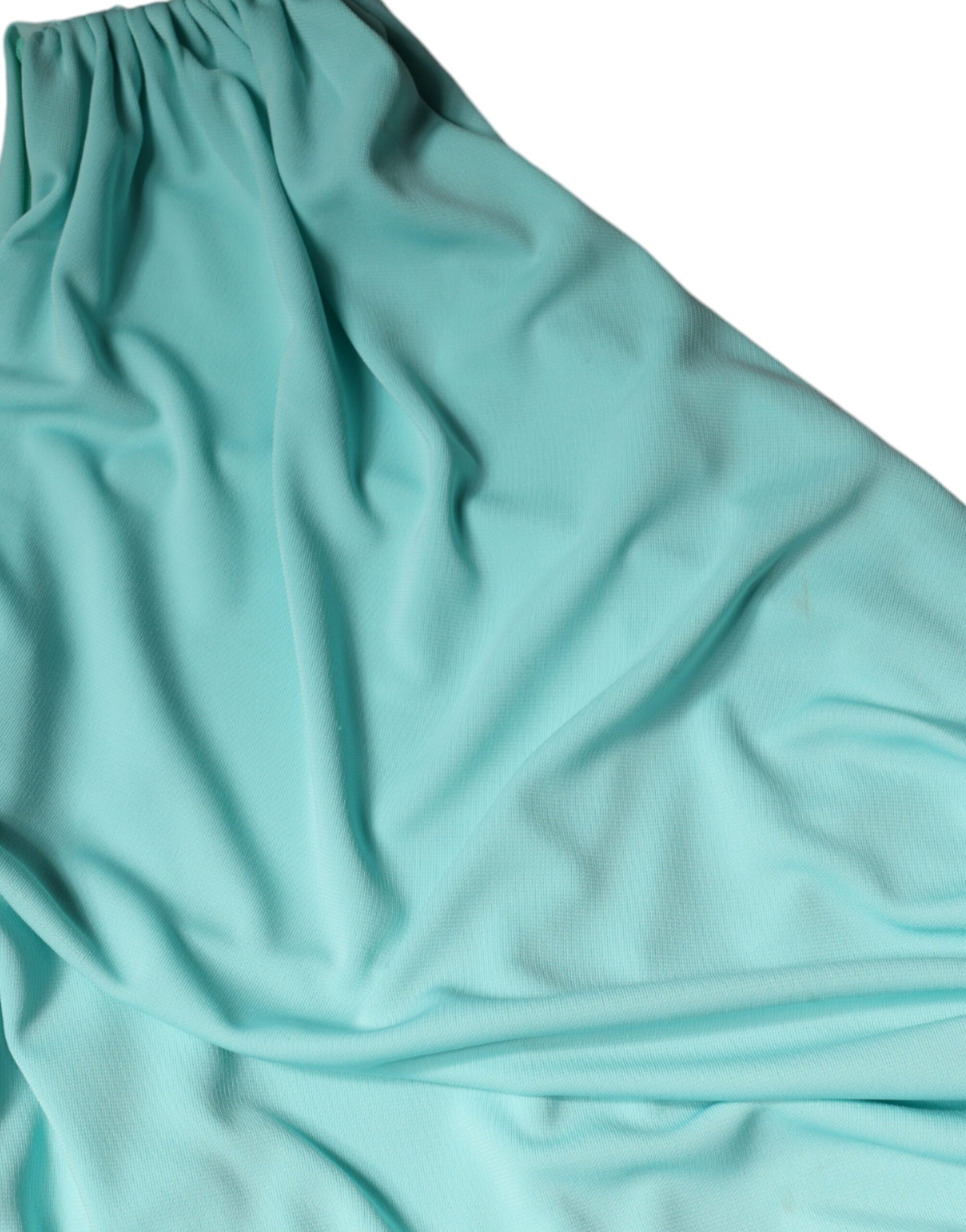 Robe longue asymétrique à drapé bleu clair en jersey Christian Pellizzari