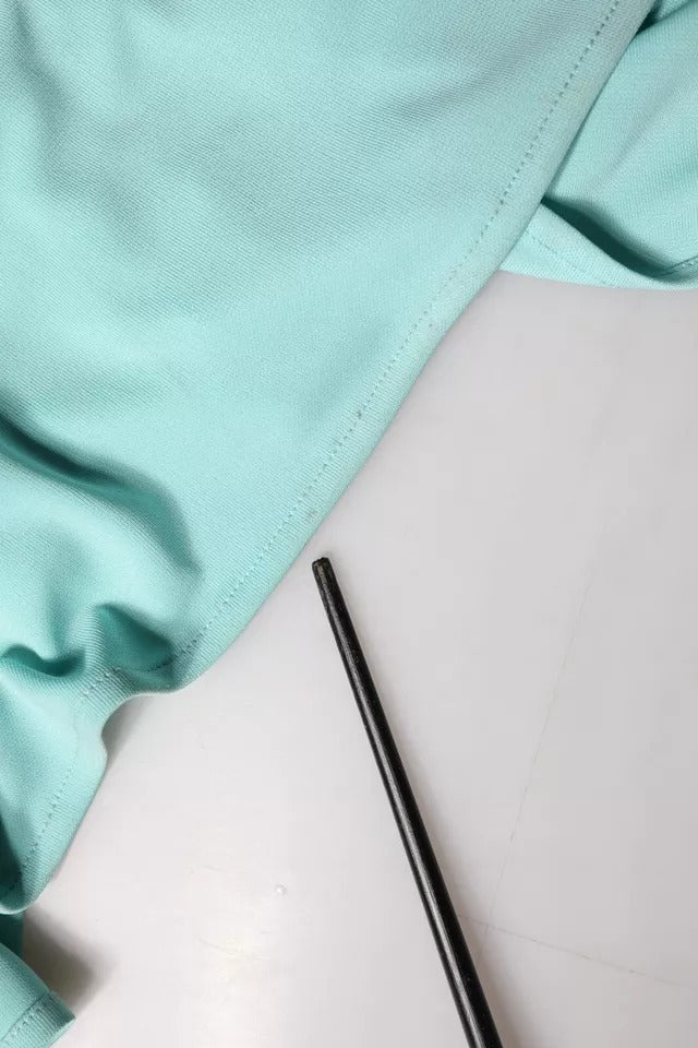 Robe longue asymétrique à drapé bleu clair en jersey Christian Pellizzari