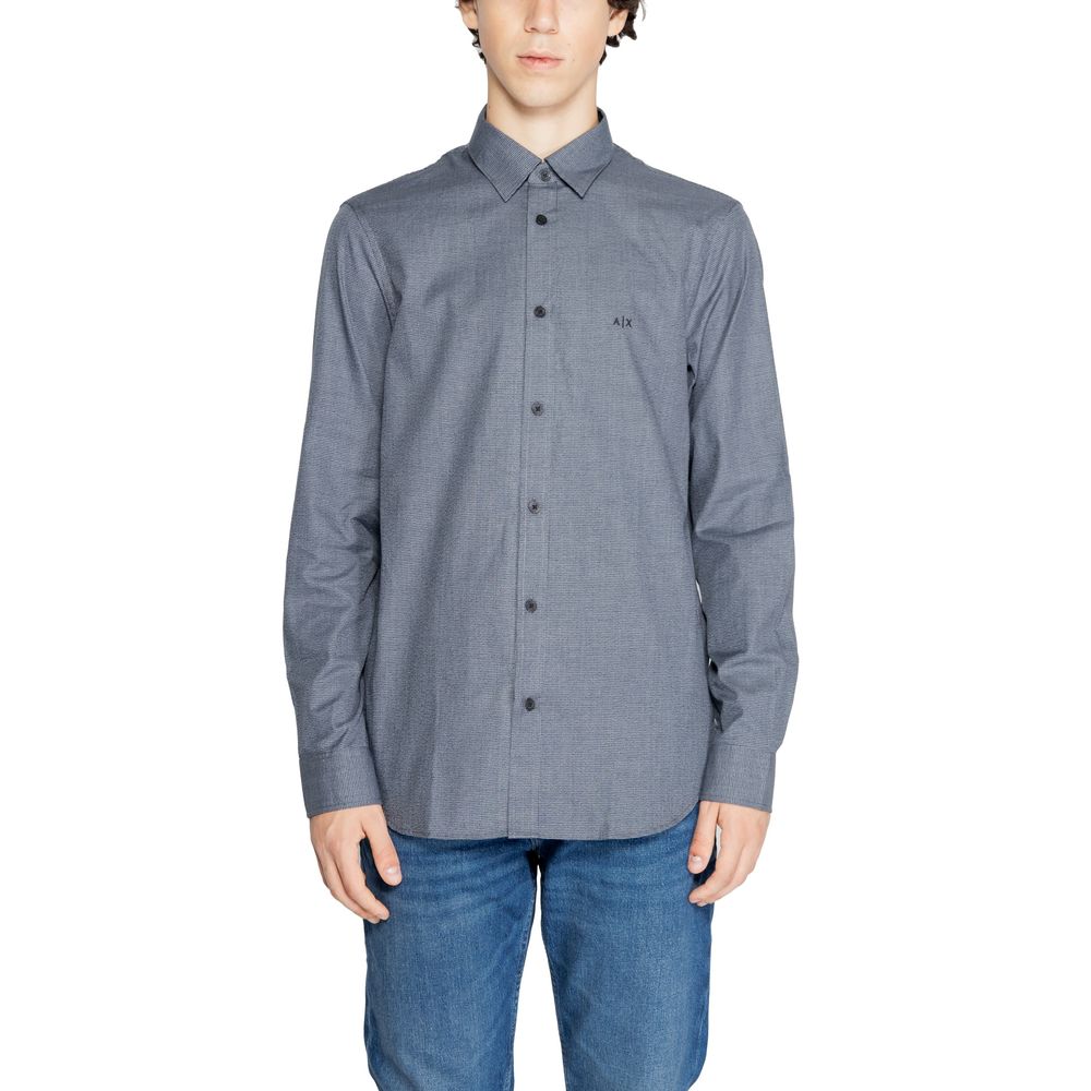 Chemise habillée en coton bleu Armani Exchange