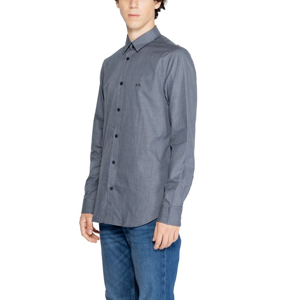Chemise habillée en coton bleu Armani Exchange