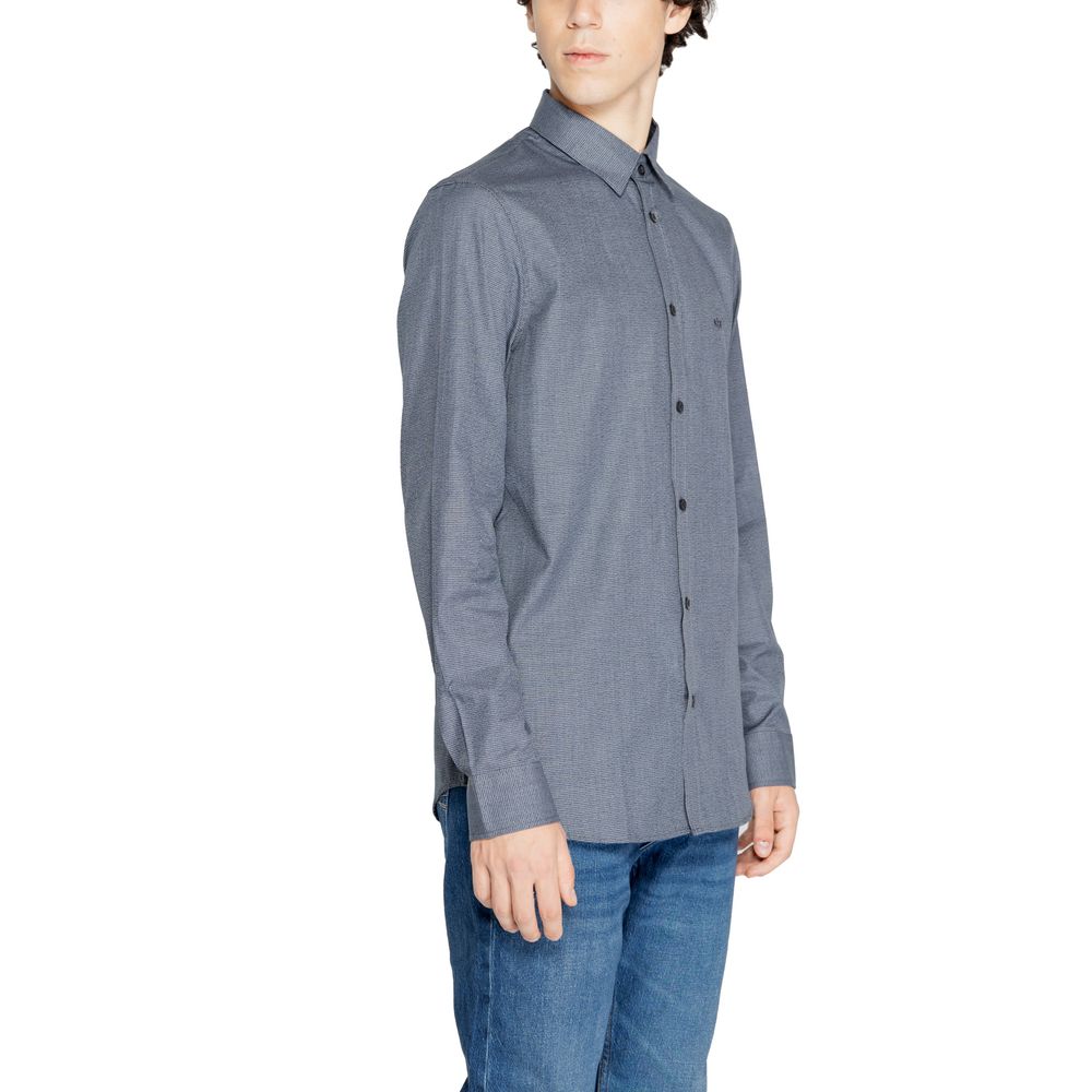 Chemise habillée en coton bleu Armani Exchange