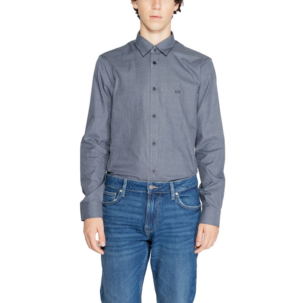Chemise habillée en coton bleu Armani Exchange
