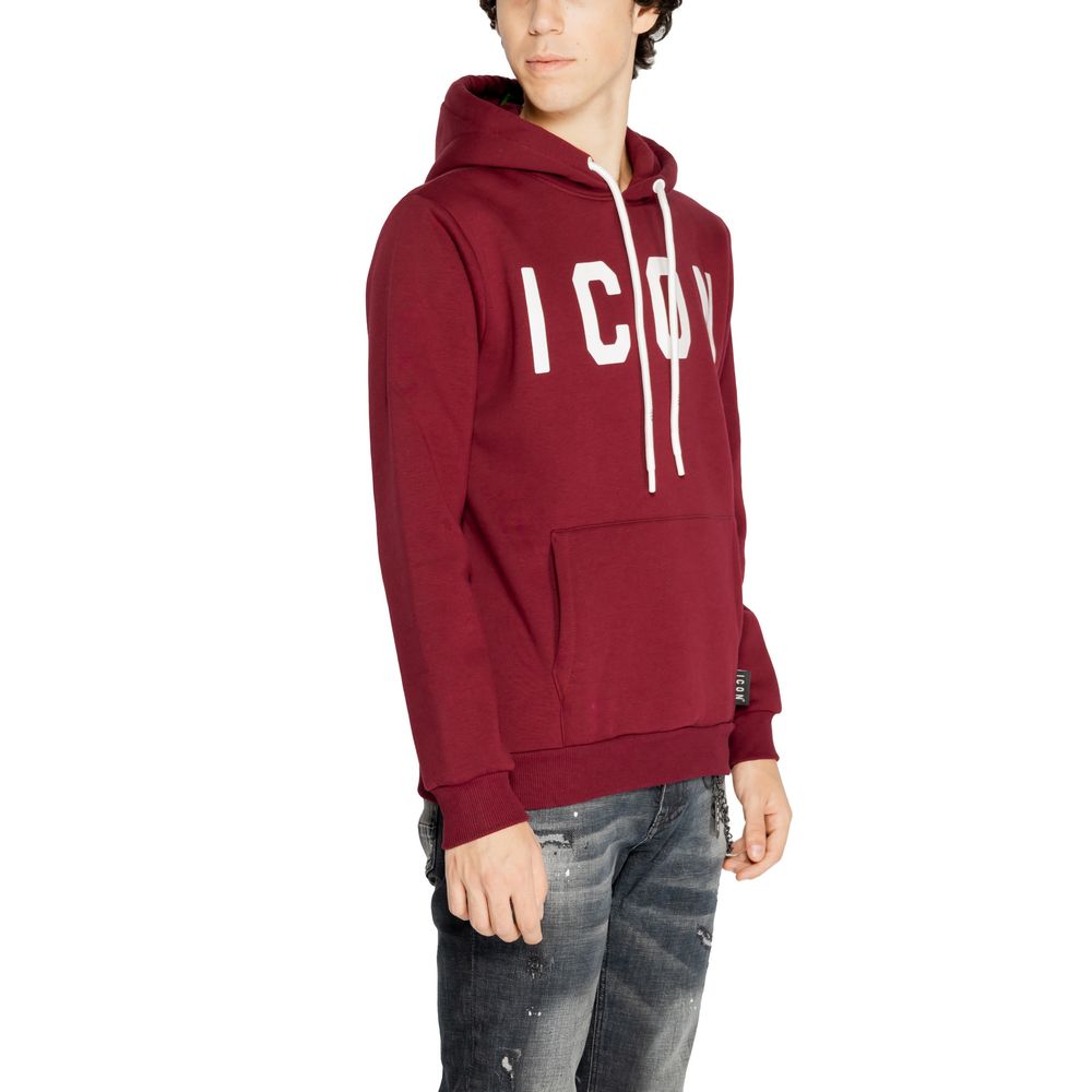 Kapuzenpullover aus Baumwolle mit bordeauxrotem Logo