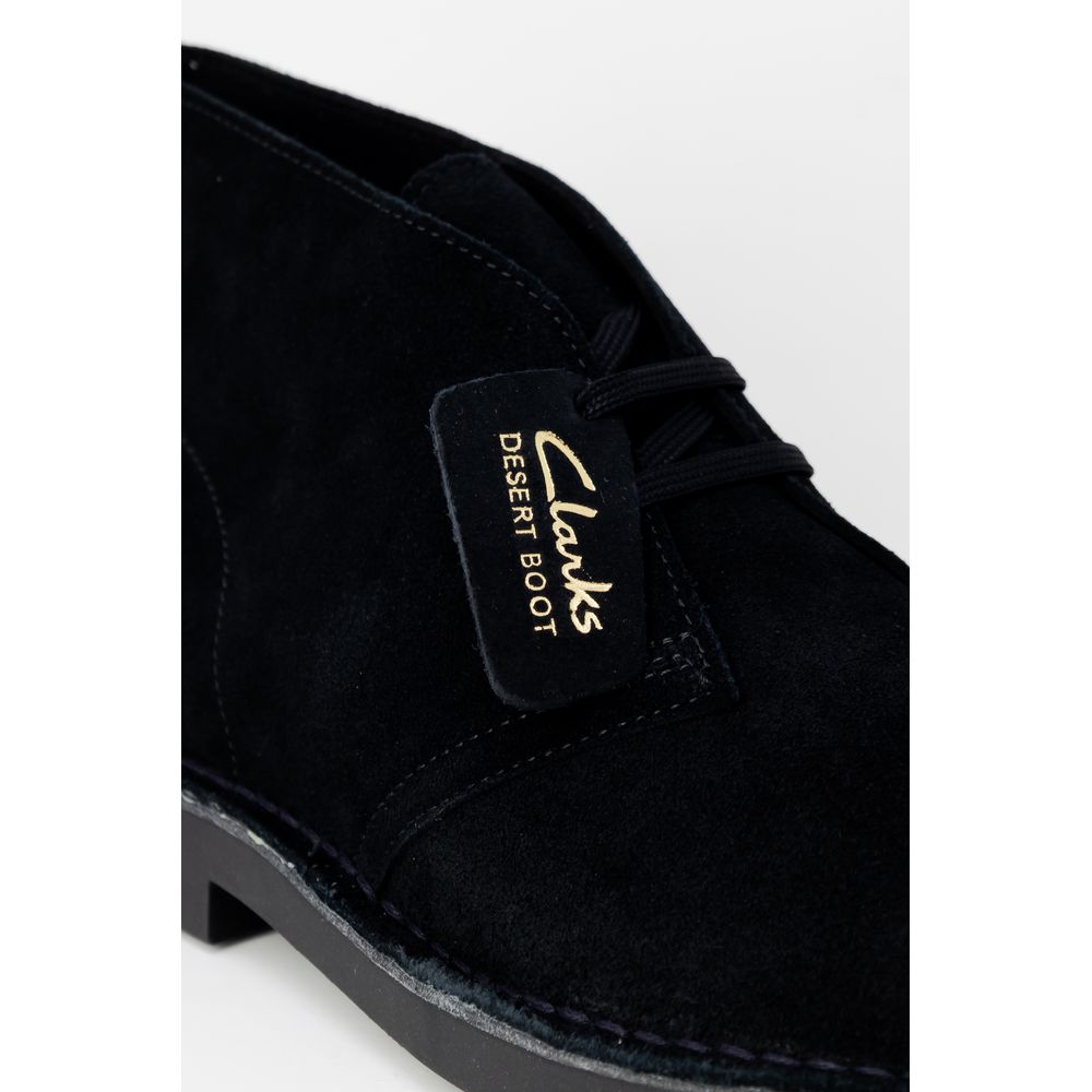 Clarks Black Leather Lace-Up Boots