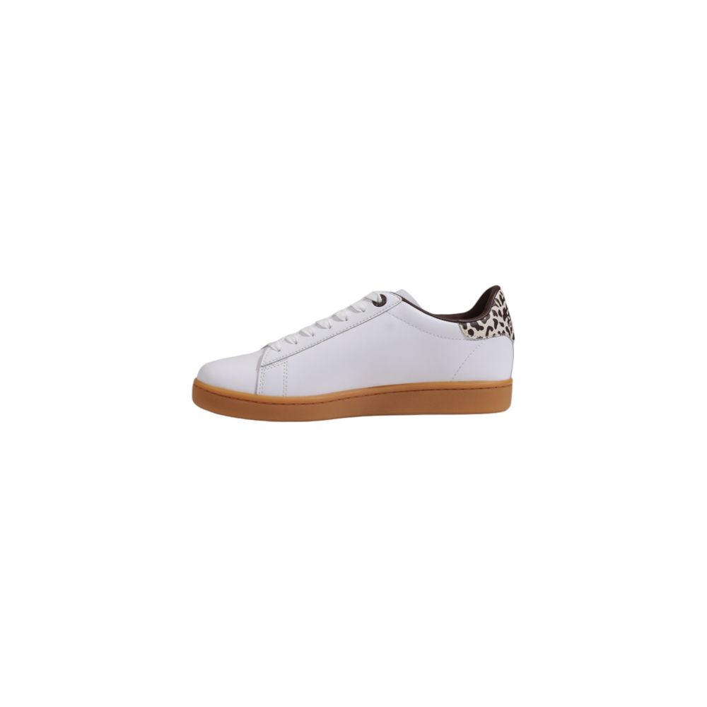 Baskets basses en cuir beige EA7 Emporio Armani