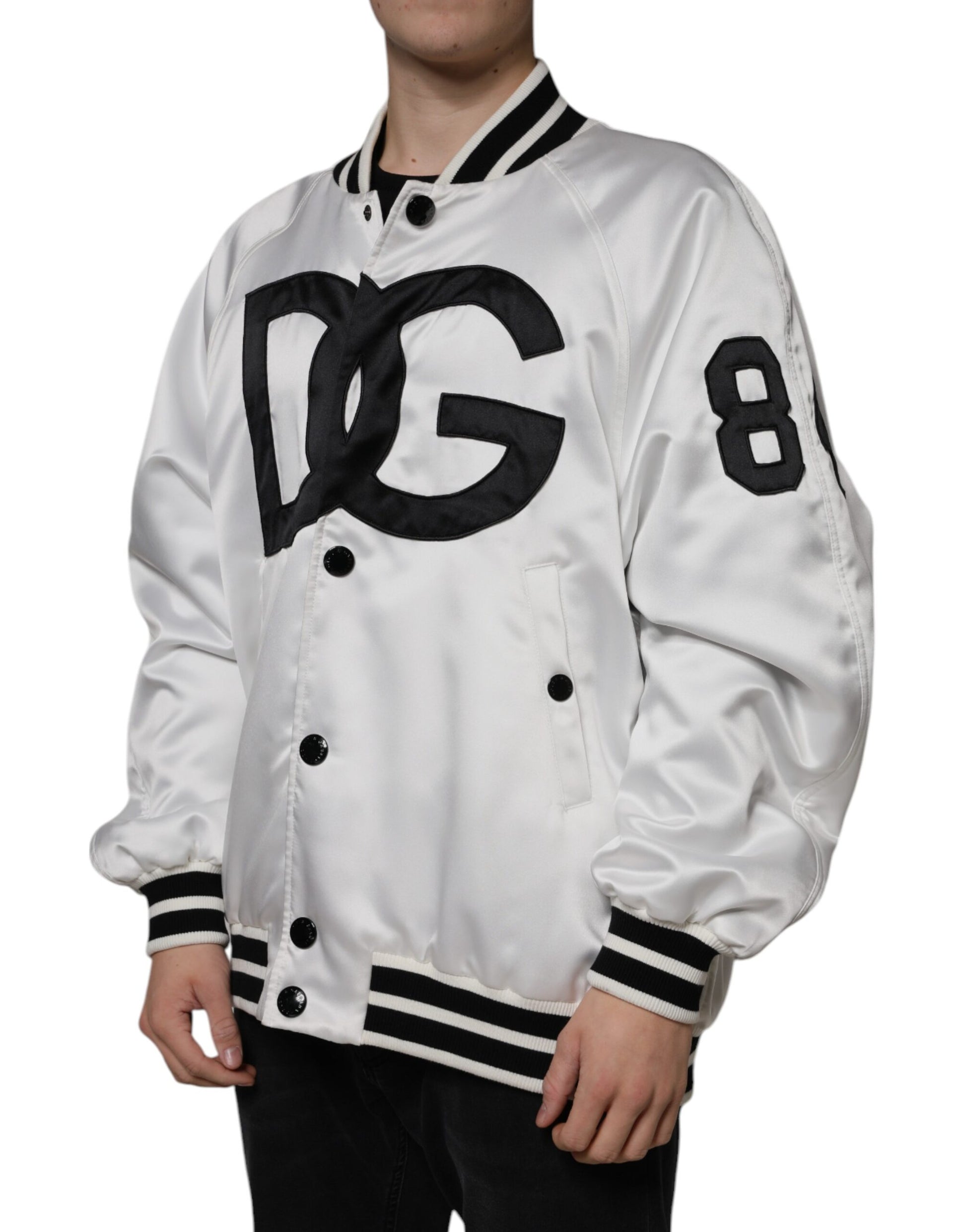 Dolce & Gabbana White Bomber for Men detail view