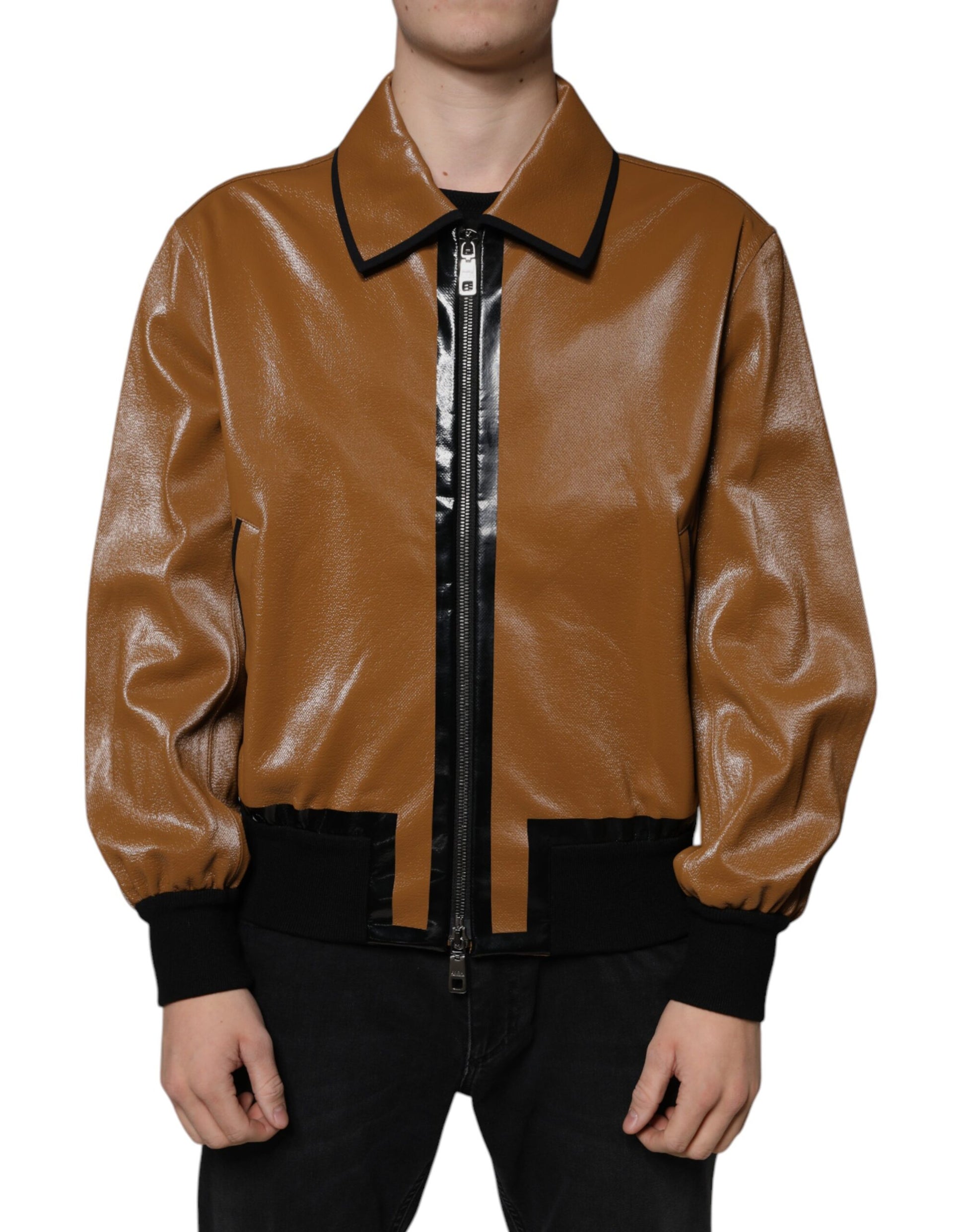Dolce & Gabbana Brown Biker Jackets for Men alternate view