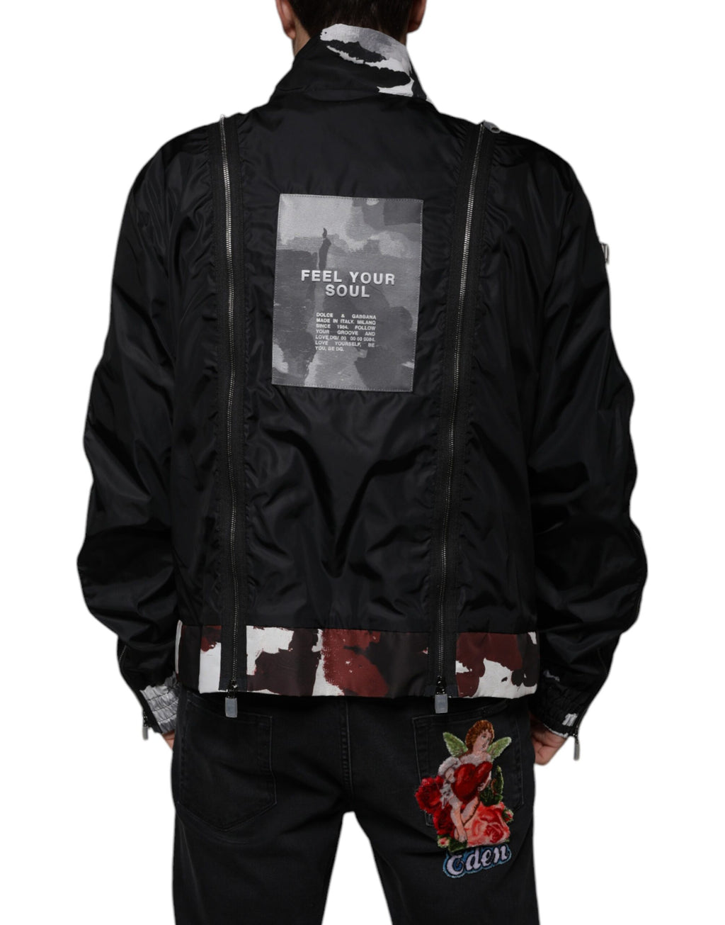 Dolce & Gabbana Black Bomber for Men side view
