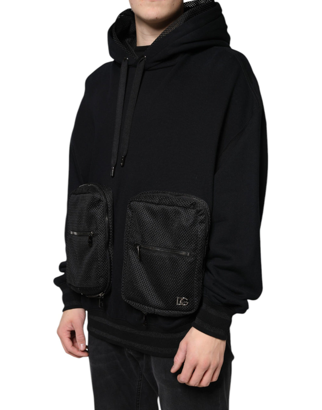 Dolce & Gabbana Black Hoodie for Men detail view