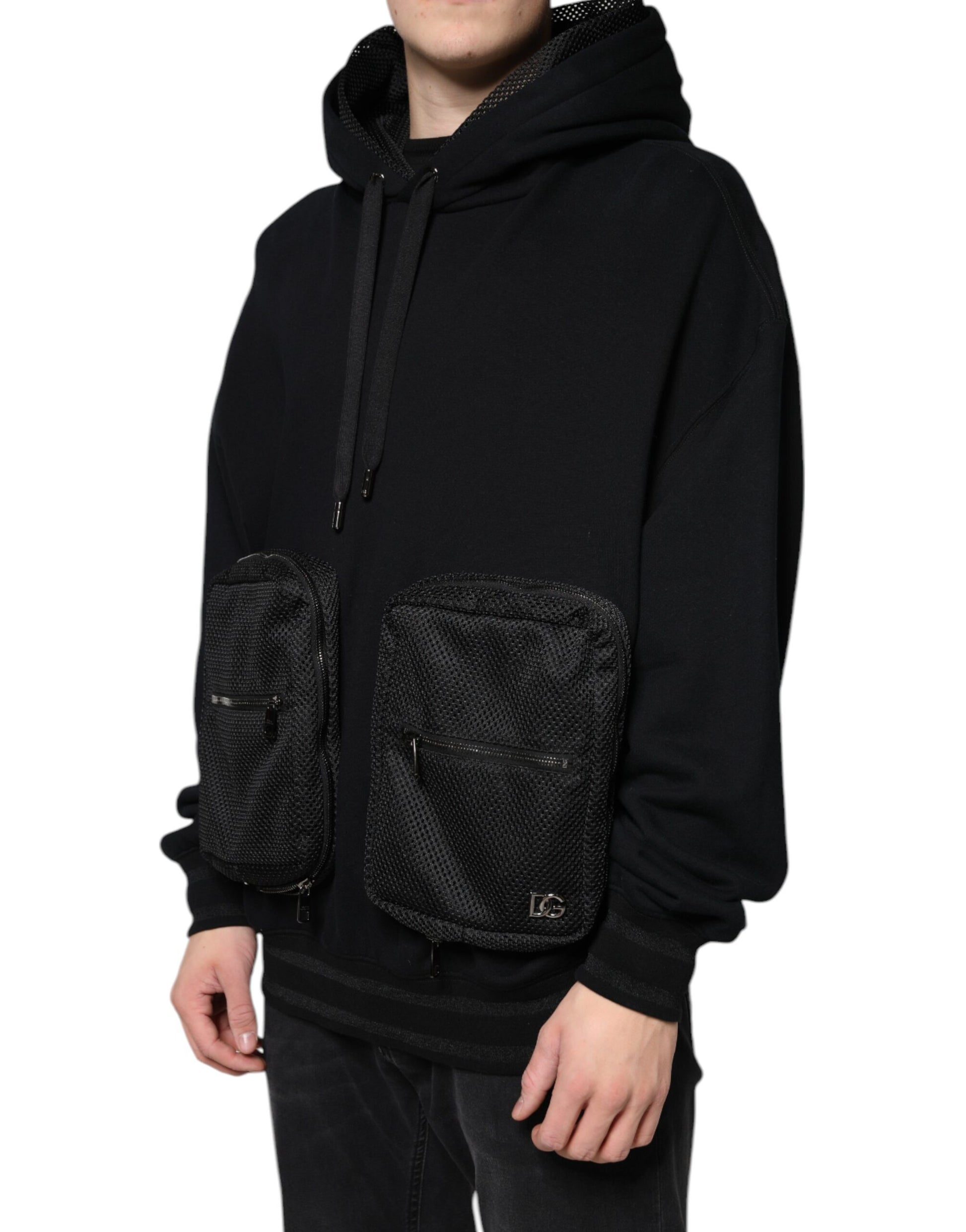 Dolce & Gabbana Black Hoodie for Men detail view