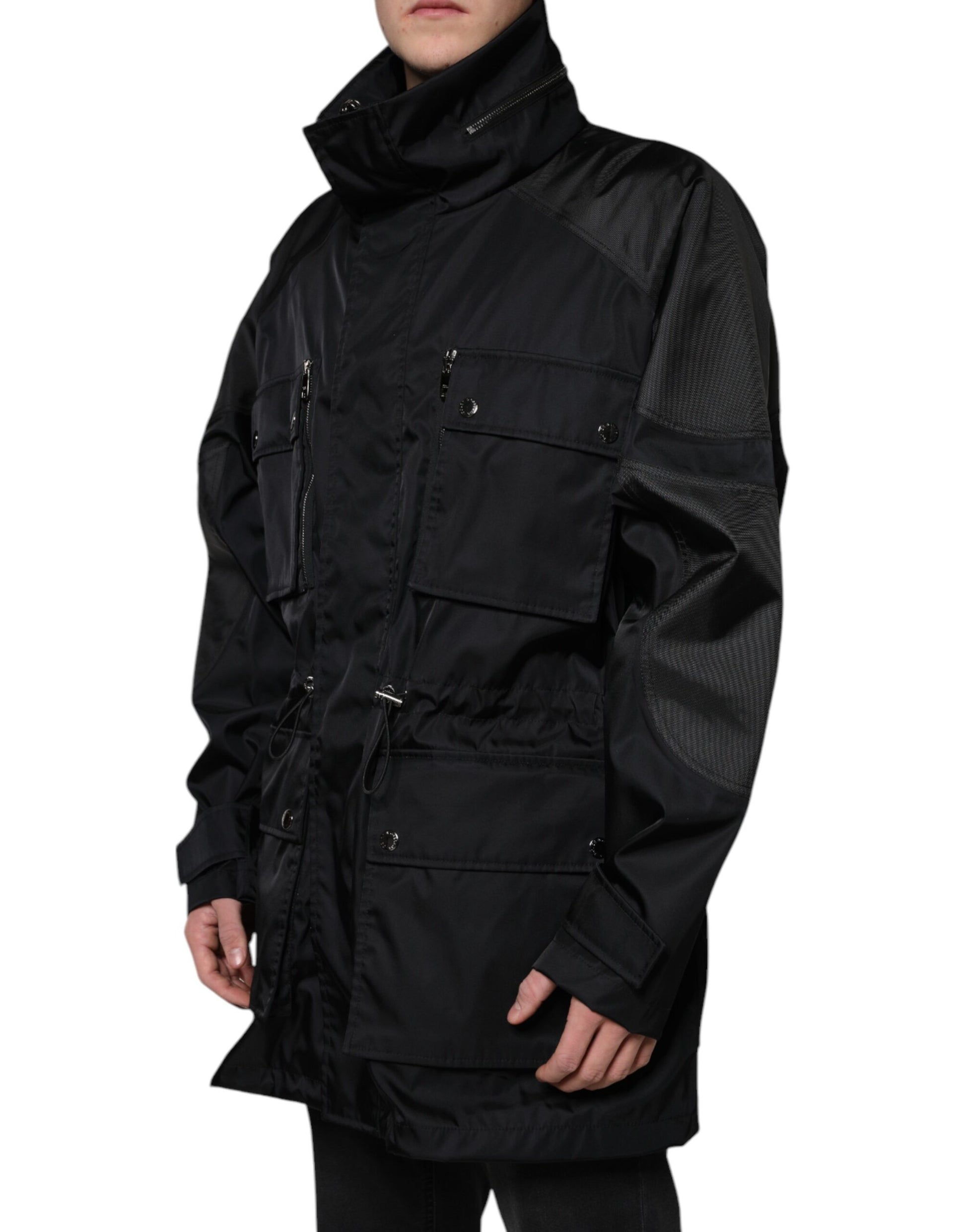 Dolce & Gabbana Black Parkas for Men side view