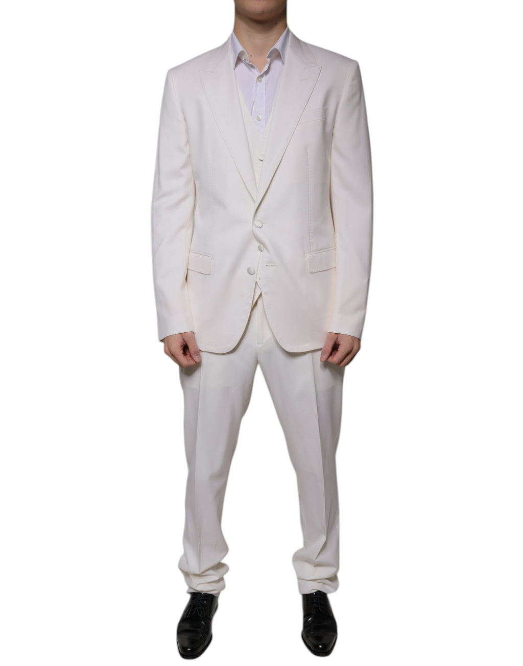 Dolce & Gabbana White Three Piece Suits for Men