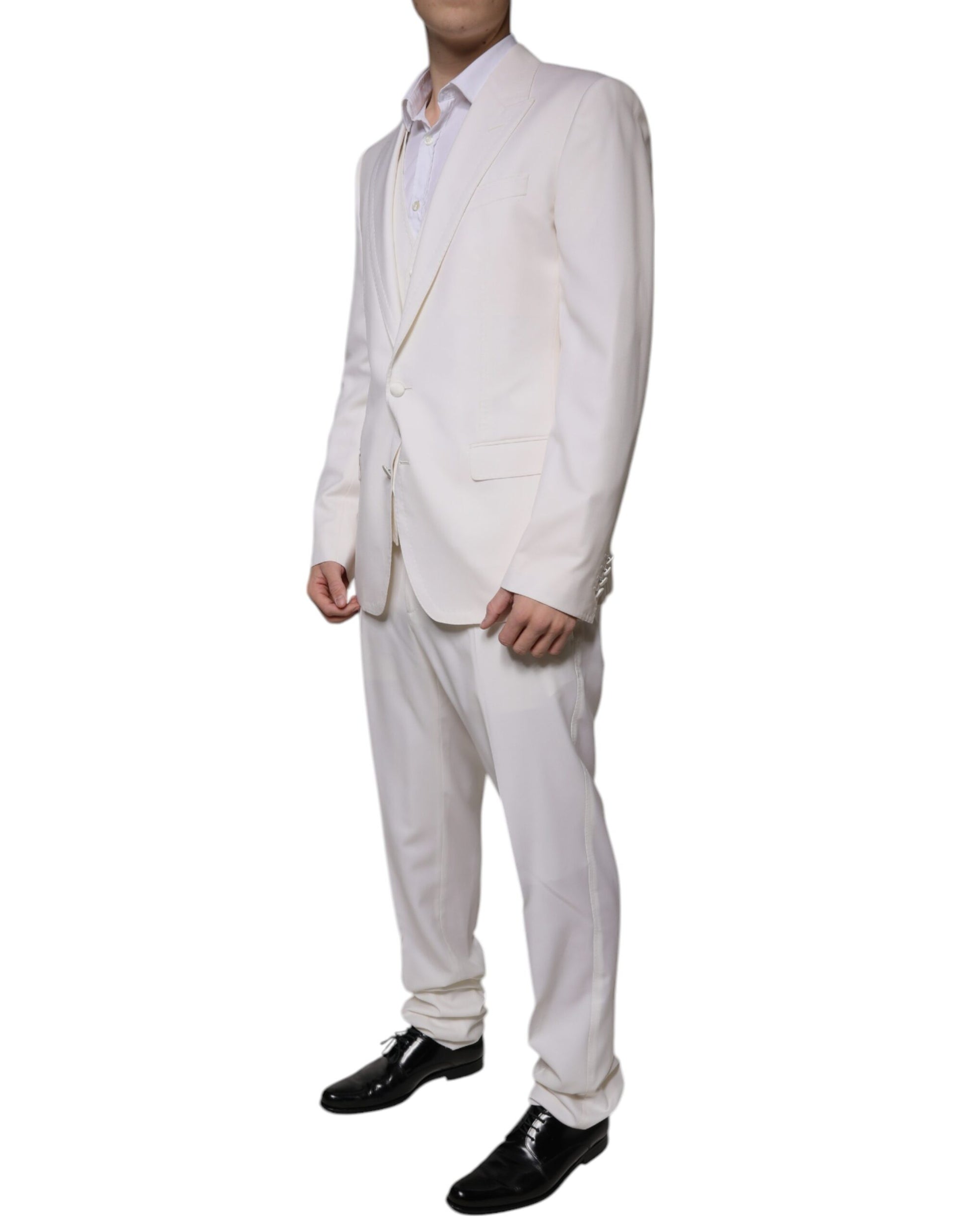 Dolce & Gabbana White Three Piece Suits for Men detail view
