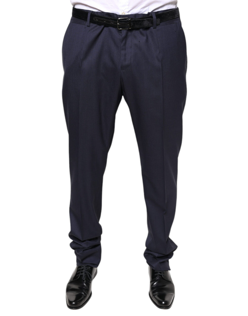 Pantalon de costume ajusté Dolce & Gabbana en laine bleue