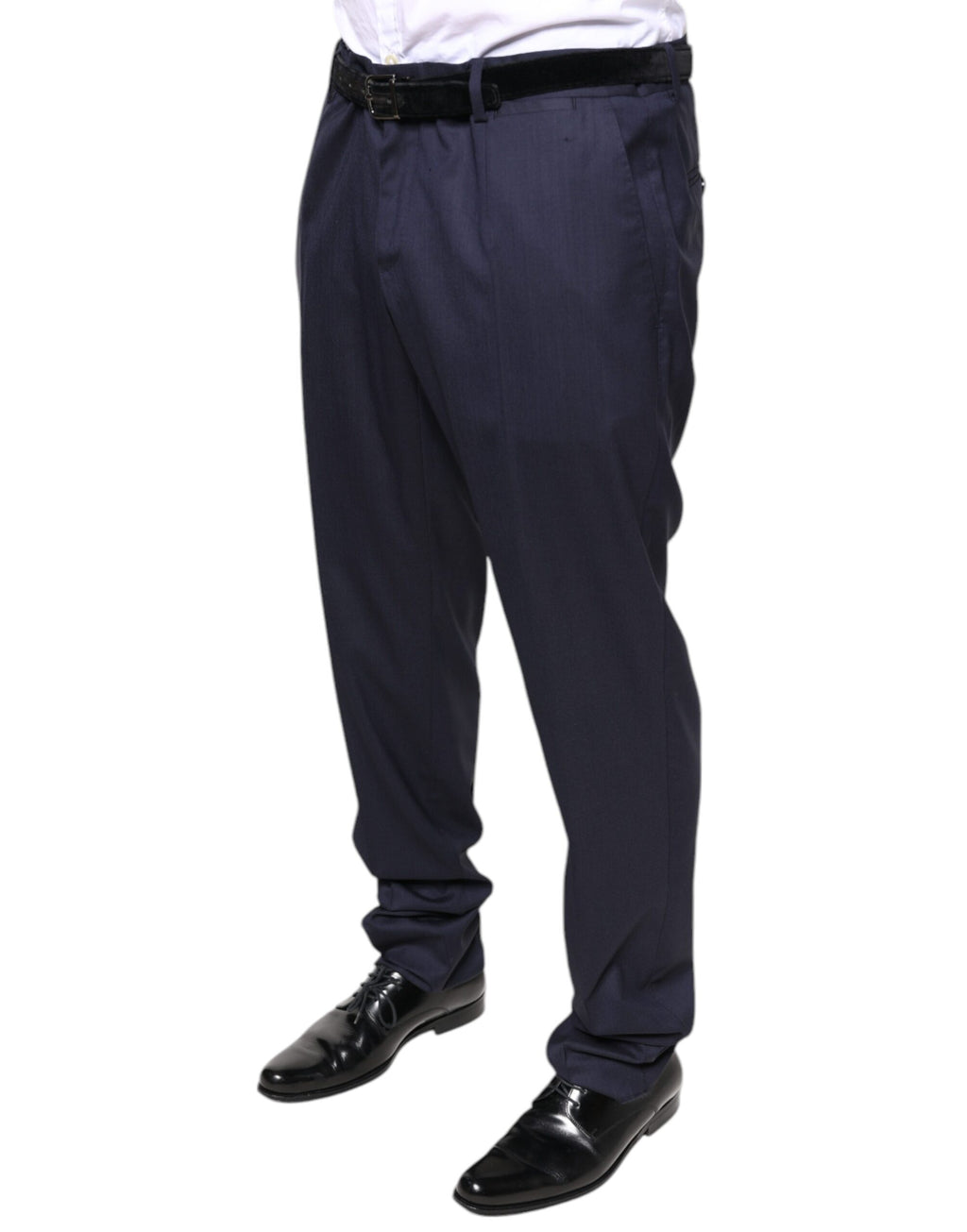 Pantalon de costume ajusté Dolce & Gabbana en laine bleue