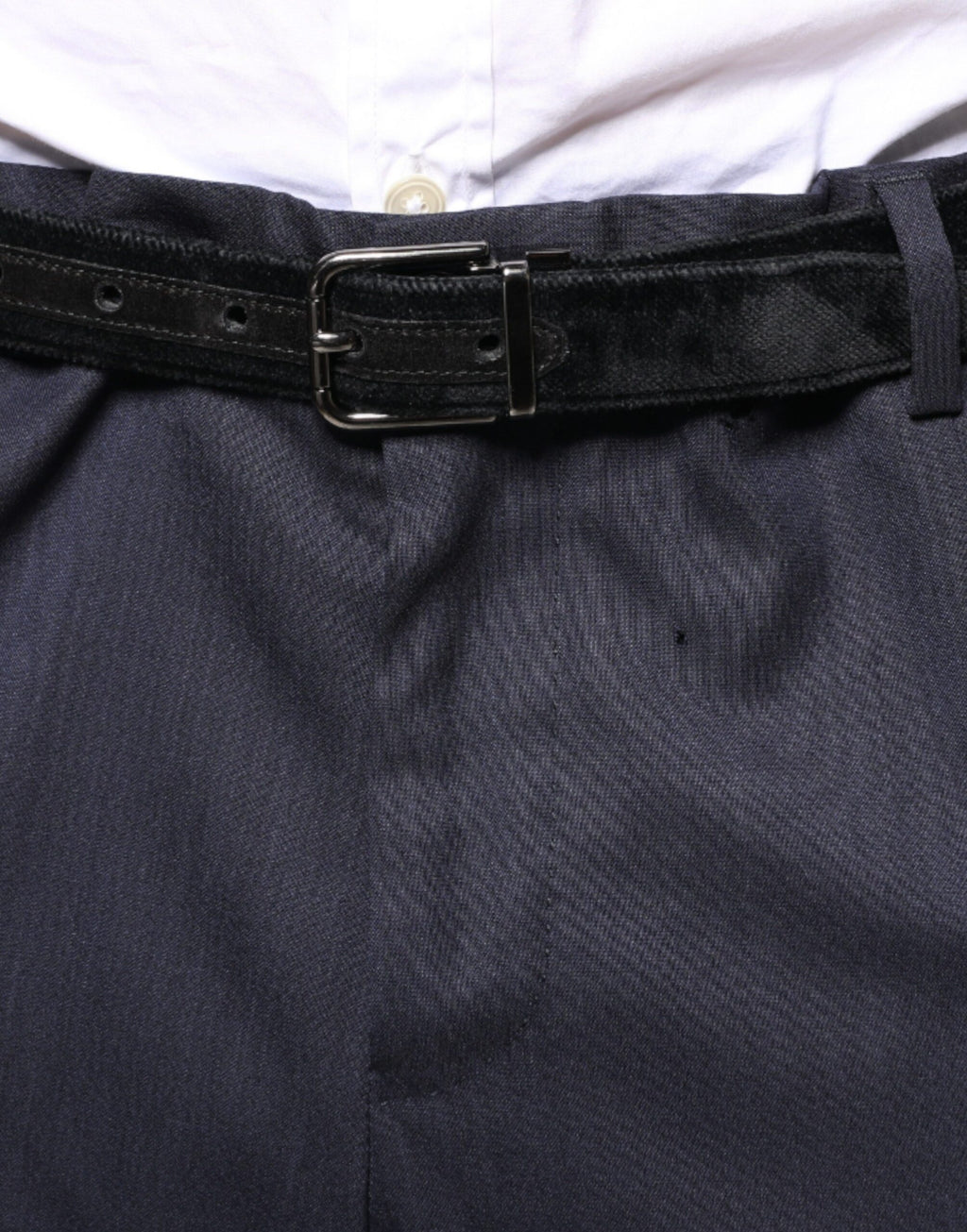 Pantalon de costume ajusté Dolce & Gabbana en laine bleue