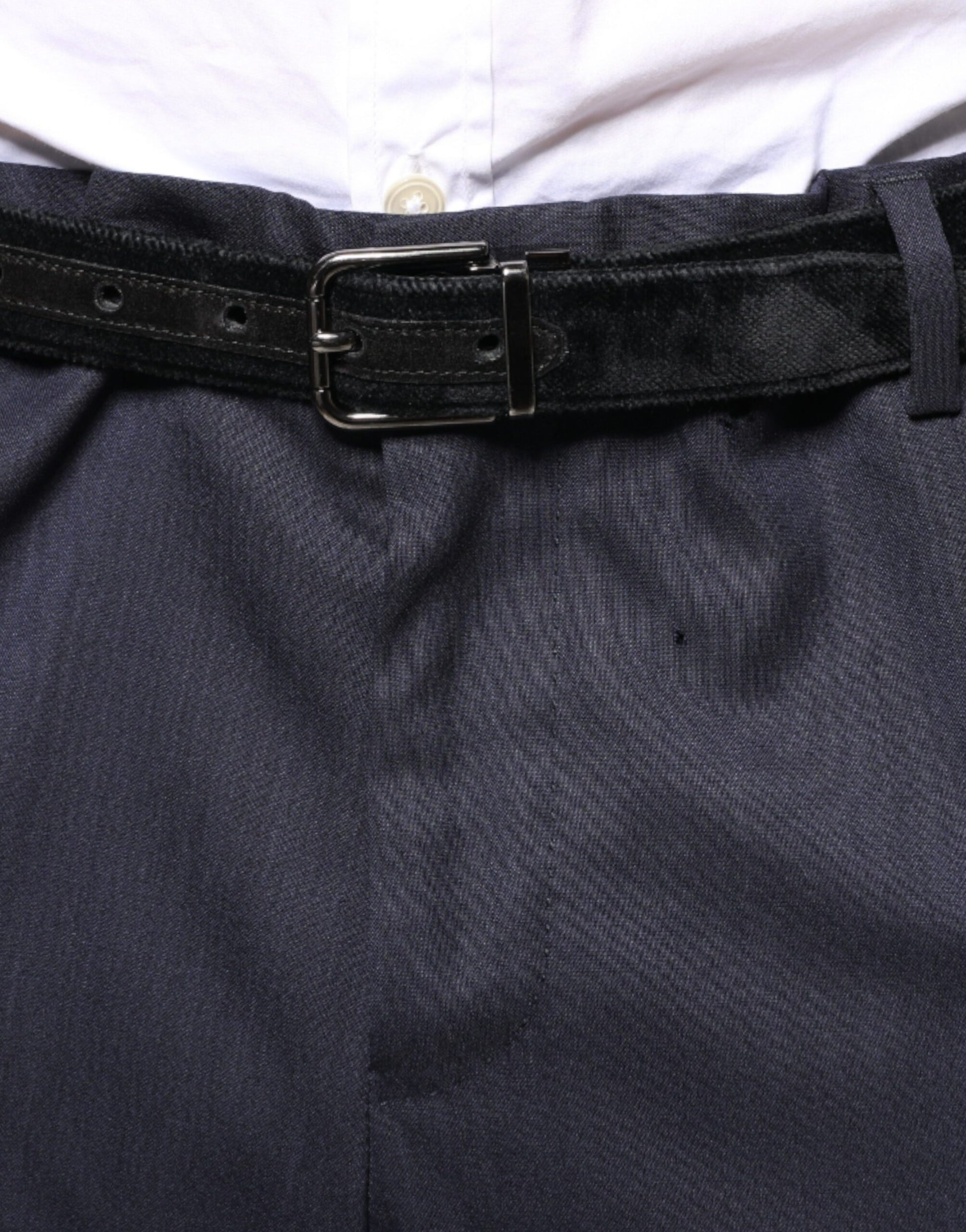Pantalon de costume ajusté Dolce & Gabbana en laine bleue
