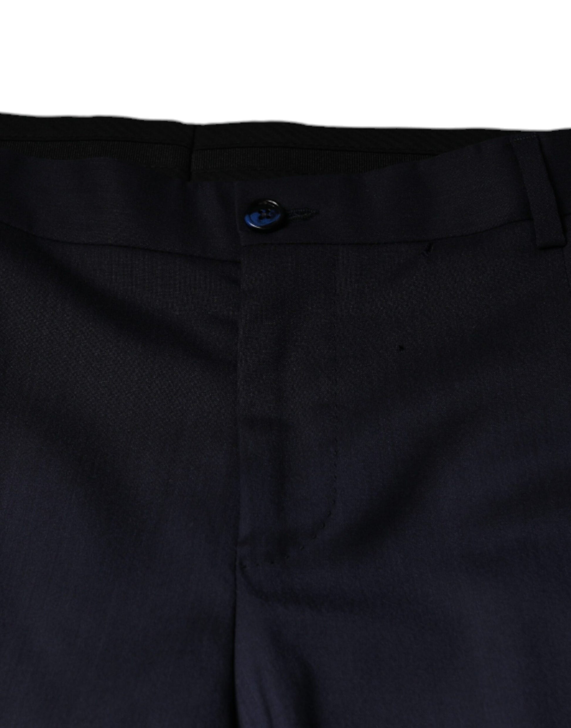 Pantalon de costume ajusté Dolce & Gabbana en laine bleue