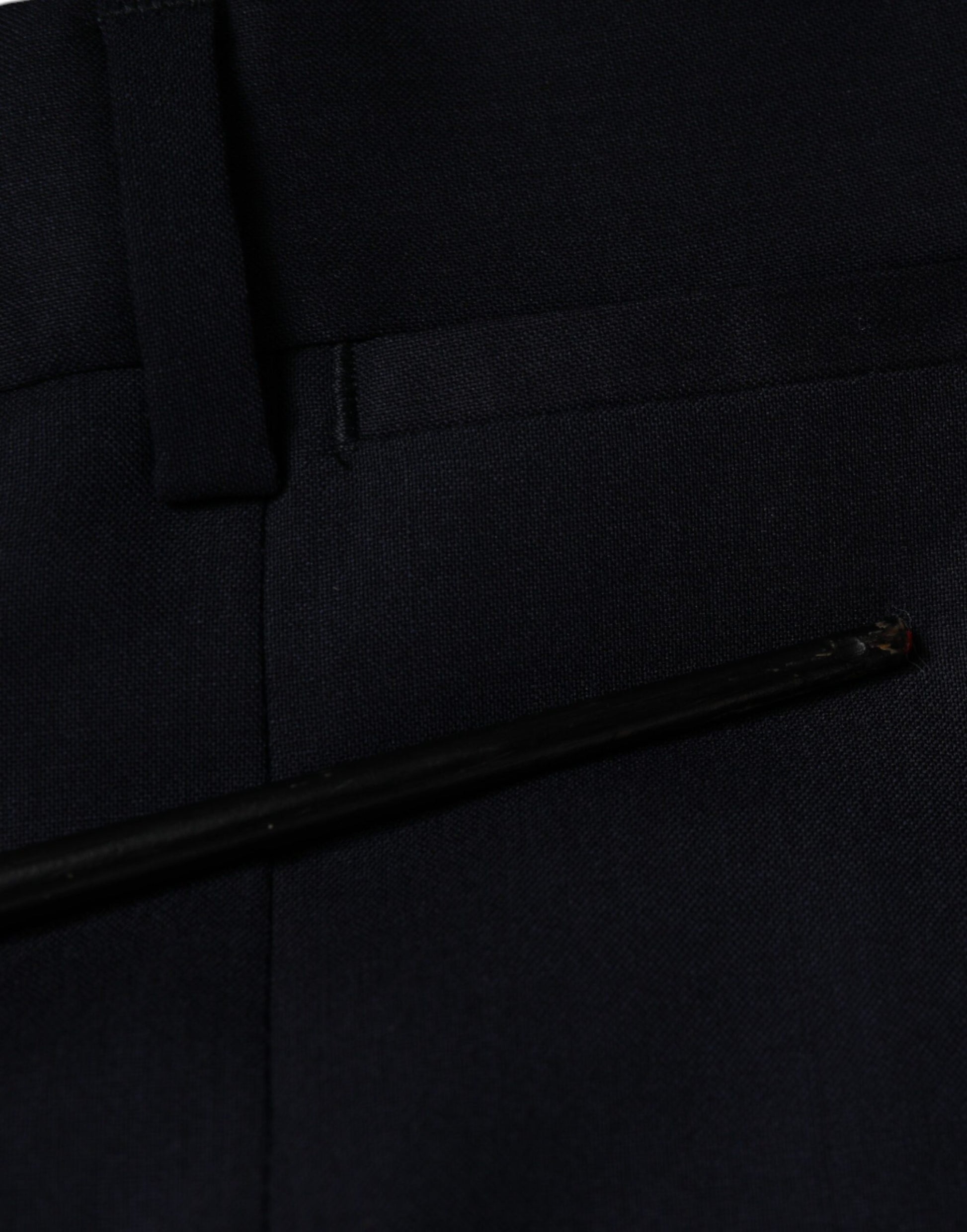 Pantalon de costume ajusté Dolce & Gabbana en laine bleue