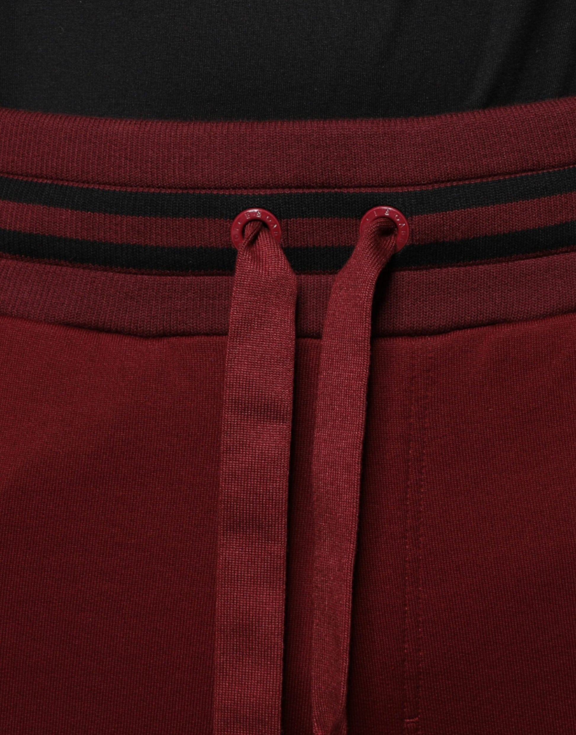 Dolce & Gabbana Pantalon de jogging pour homme en coton rouge foncé