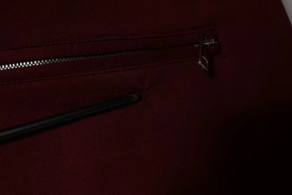 Dolce & Gabbana Pantalon de jogging pour homme en coton rouge foncé