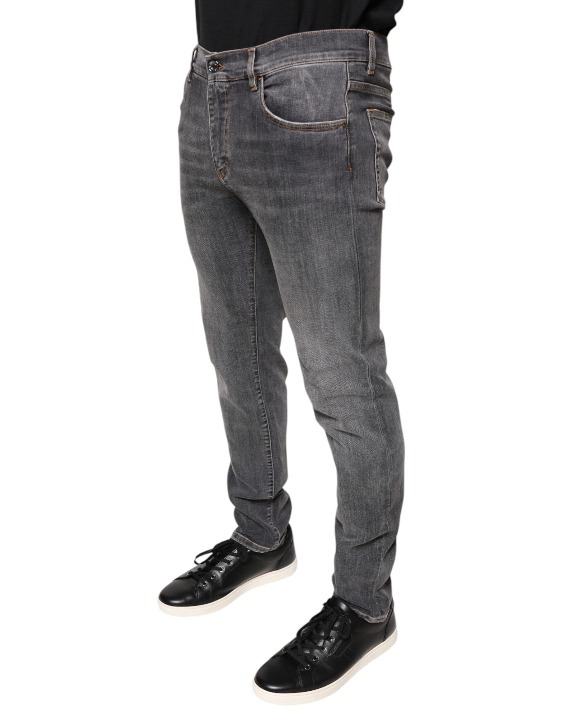 Dolce & Gabbana Grey Skinny Jeans for Men detail view