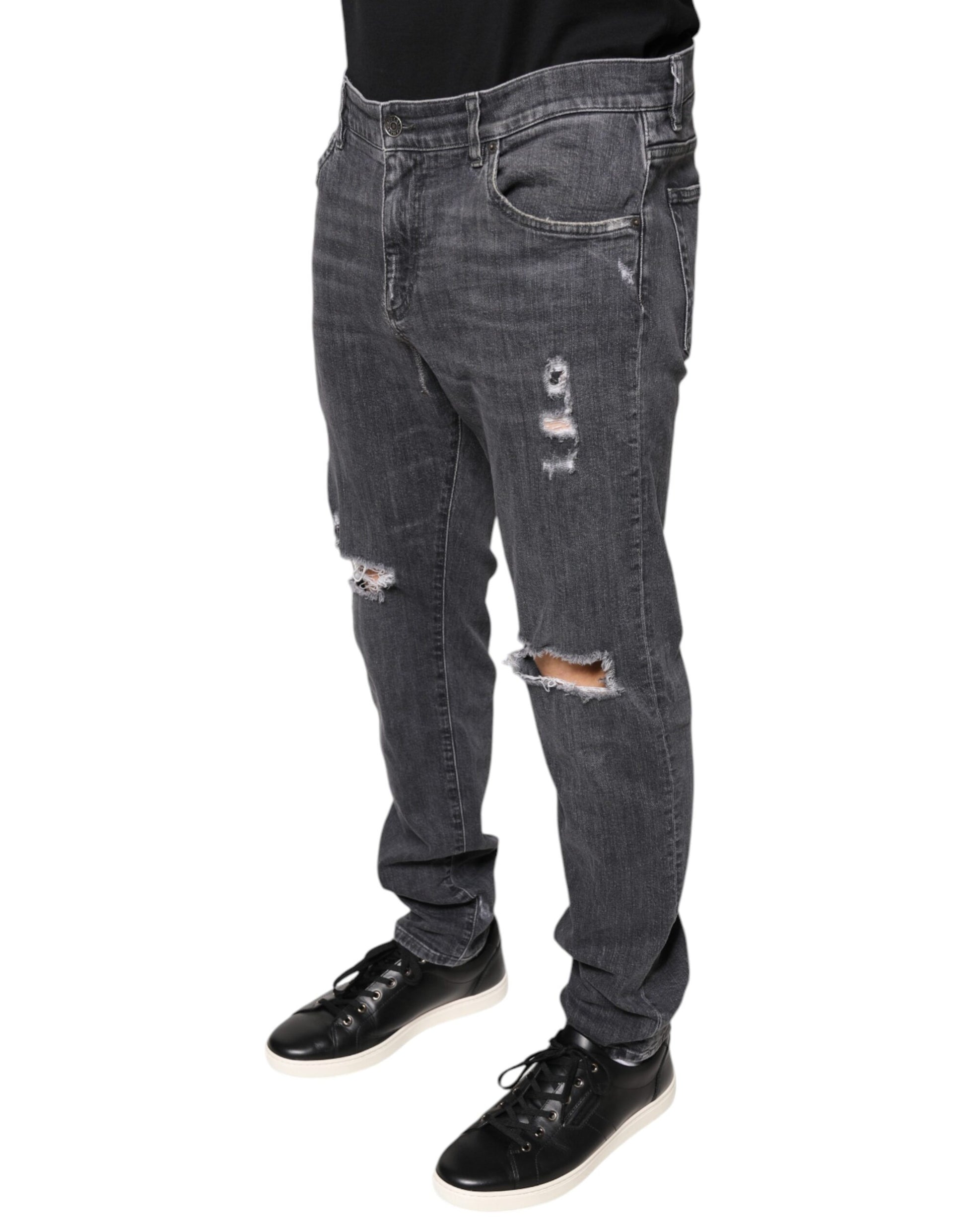 Dolce & Gabbana Grey Skinny Jeans for Men detail view