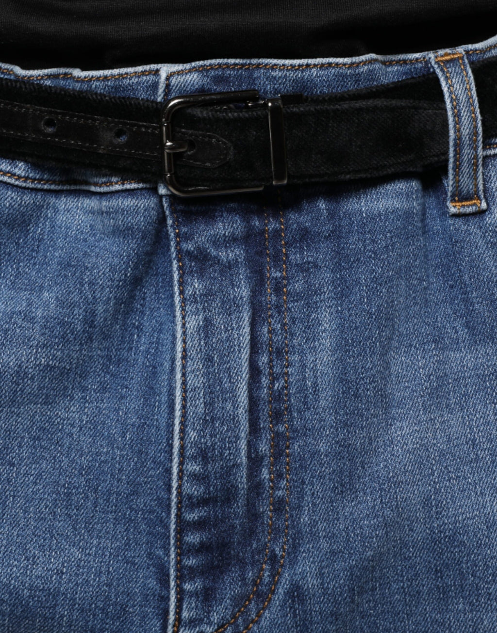 Jean denim Dolce & Gabbana en coton stretch bleu délavé pour homme