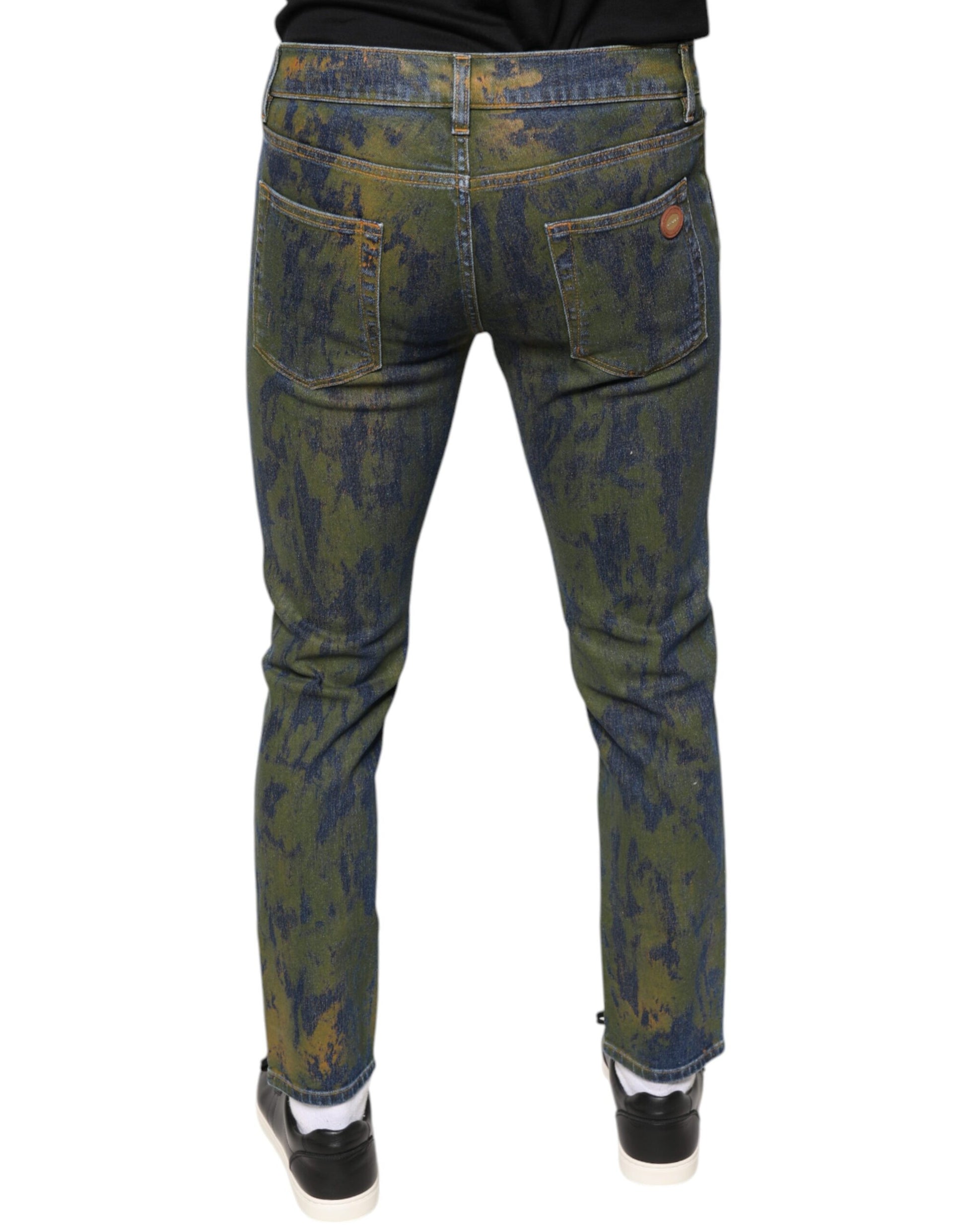 Dolce & Gabbana Blue Skinny Jeans for Men side view