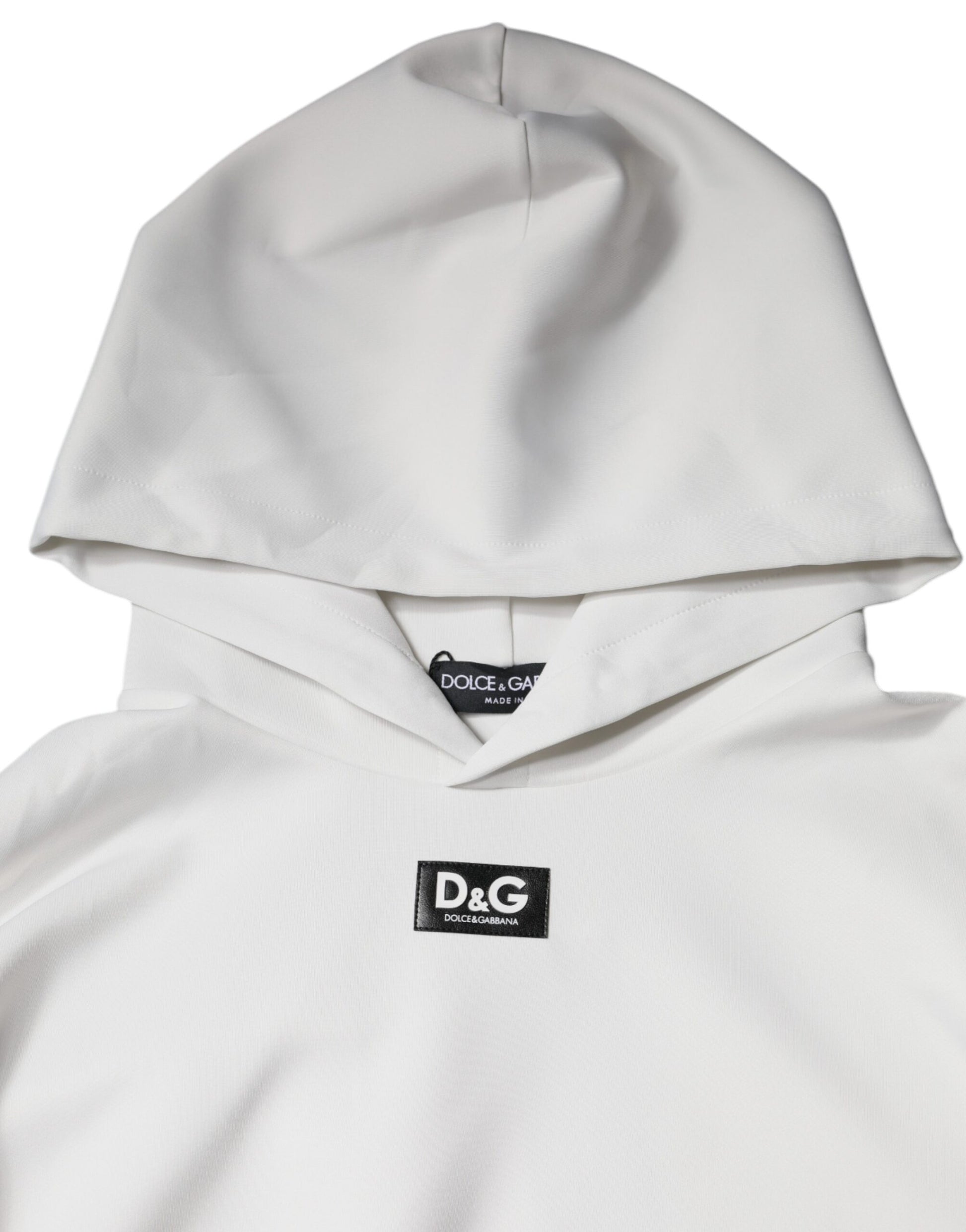 Dolce & Gabbana Sweat-shirt à capuche blanc avec logo D&G pour homme