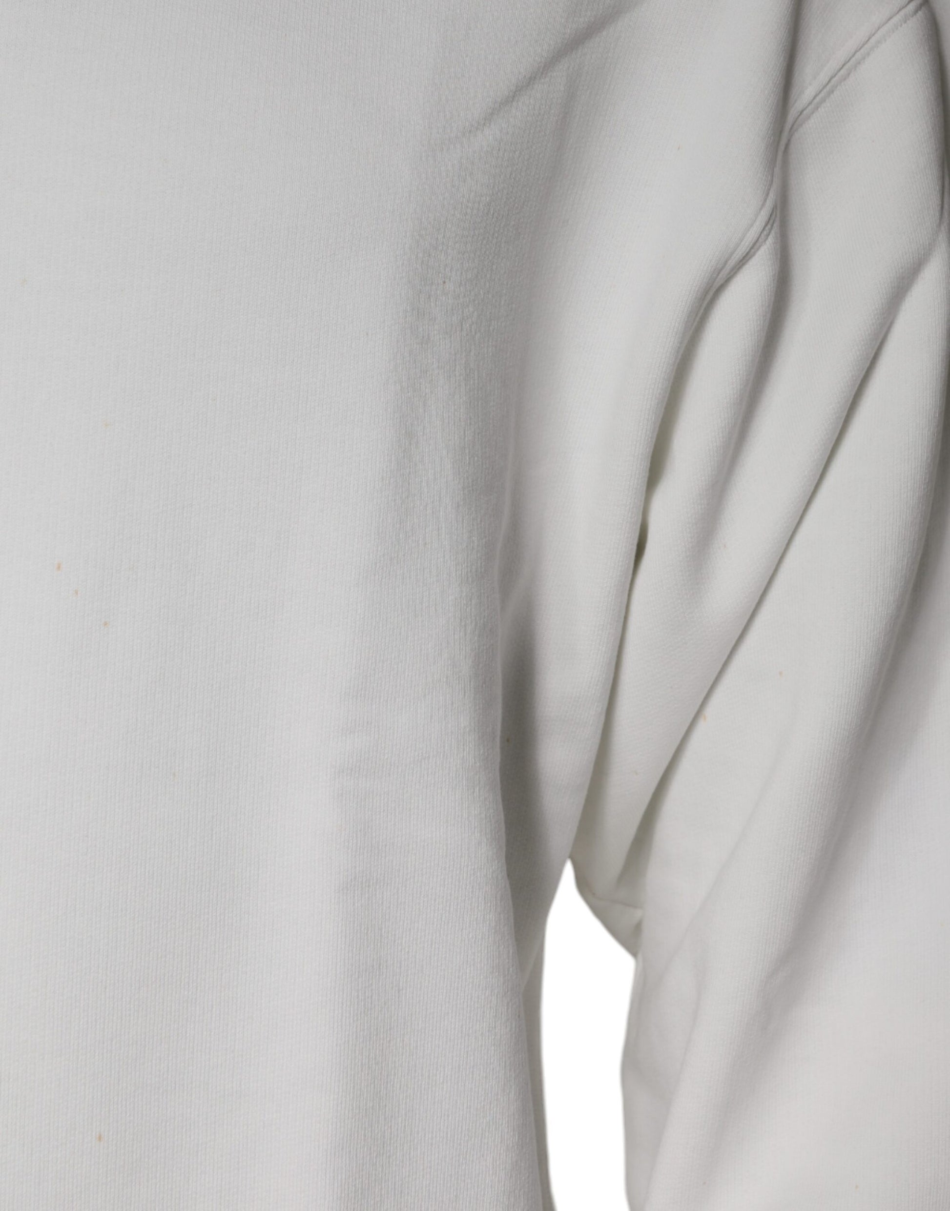 Pull Dolce & Gabbana en coton blanc à logo et col rond