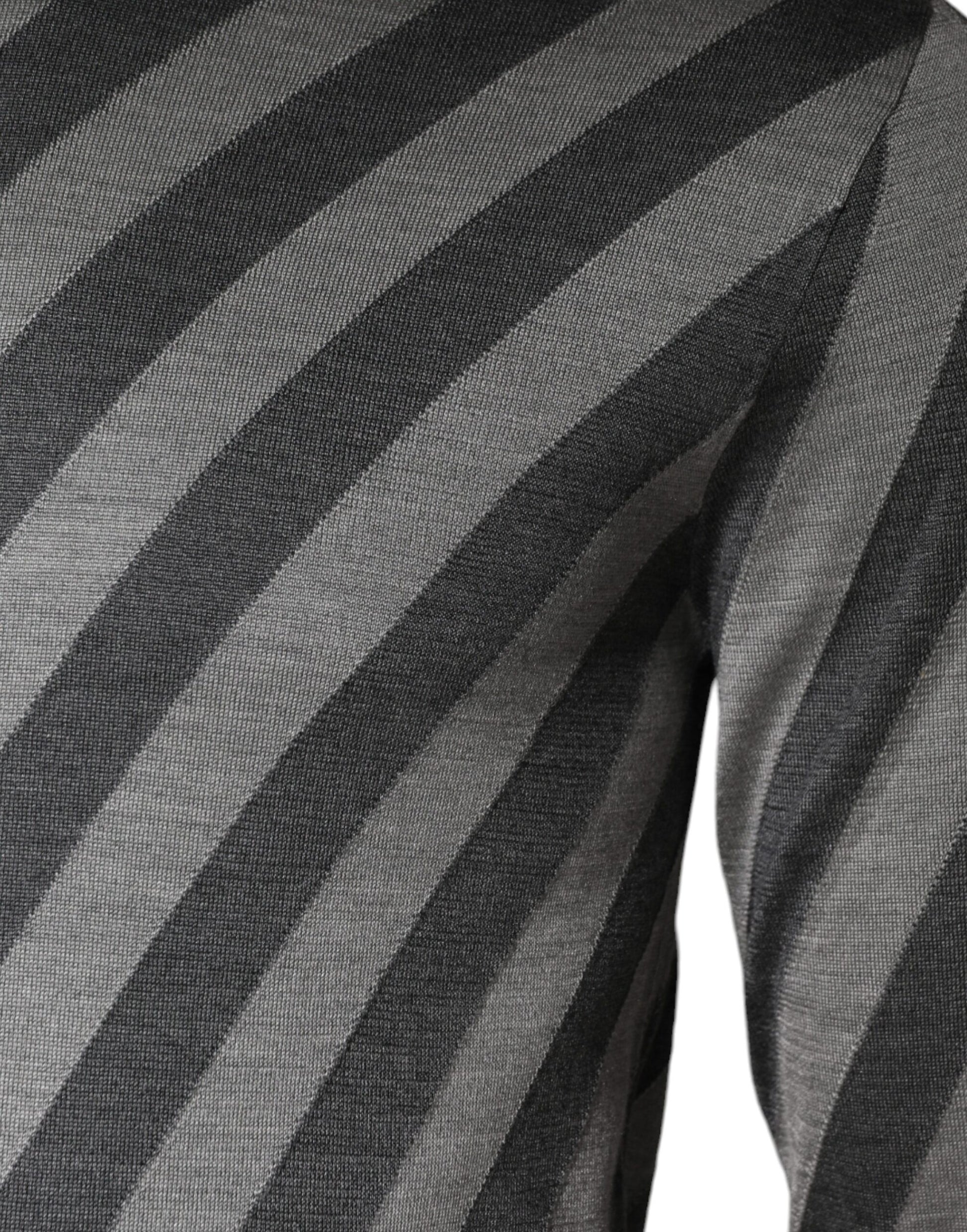 Pull ras du cou Dolce & Gabbana gris à rayures à manches longues