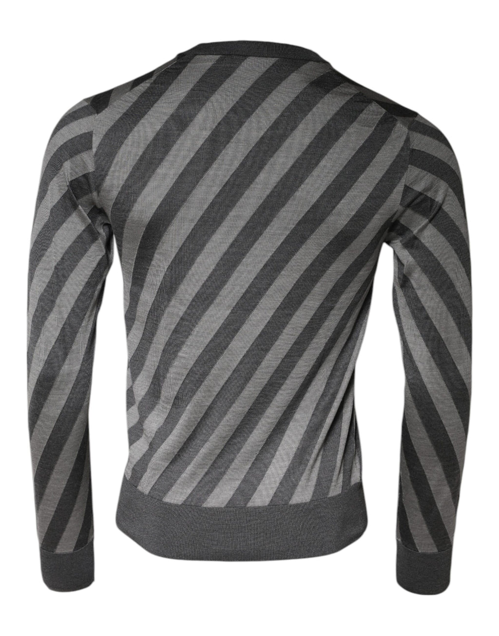 Pull ras du cou Dolce & Gabbana gris à rayures à manches longues