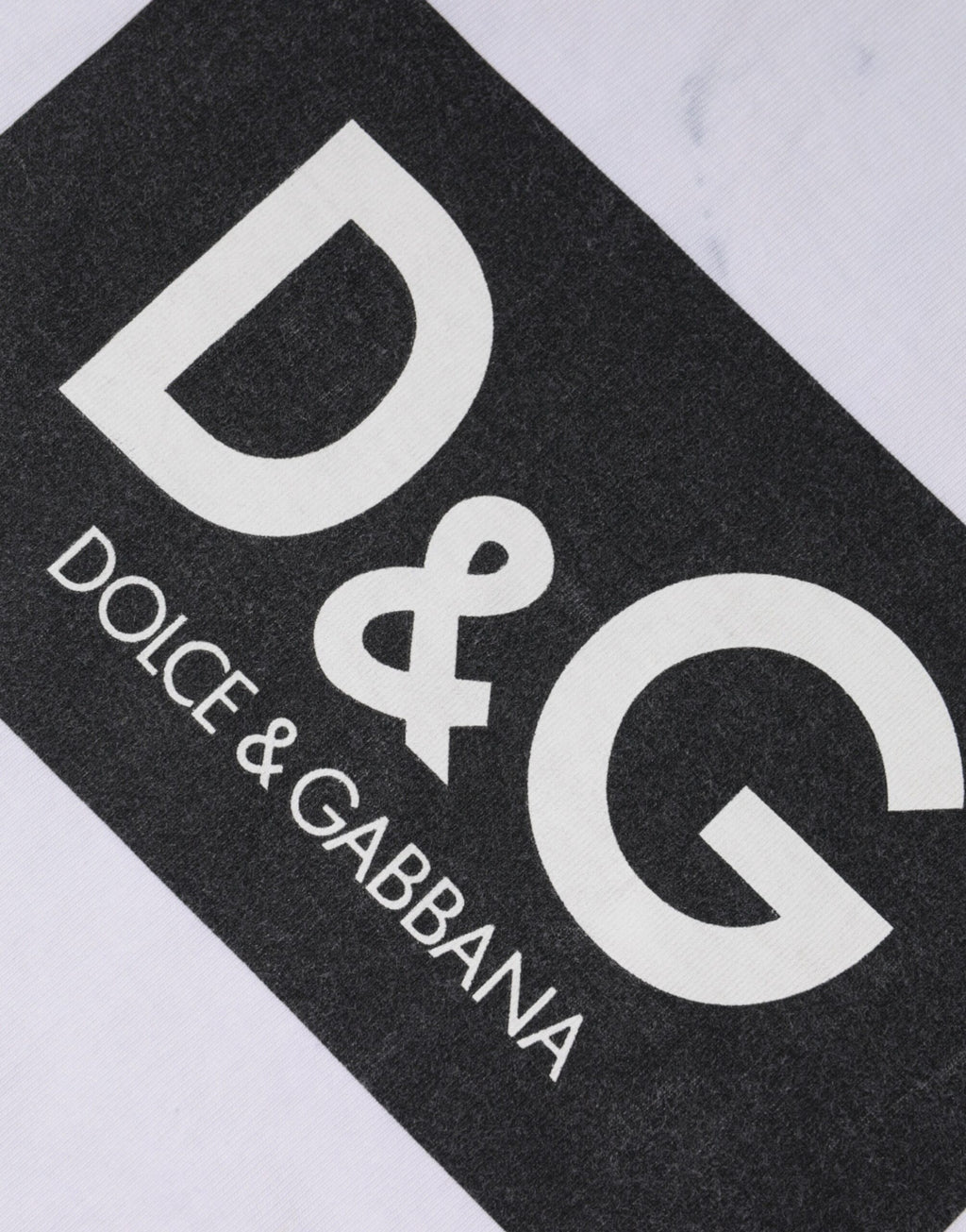 T-shirt à col rond en coton blanc imprimé logo Dolce & Gabbana