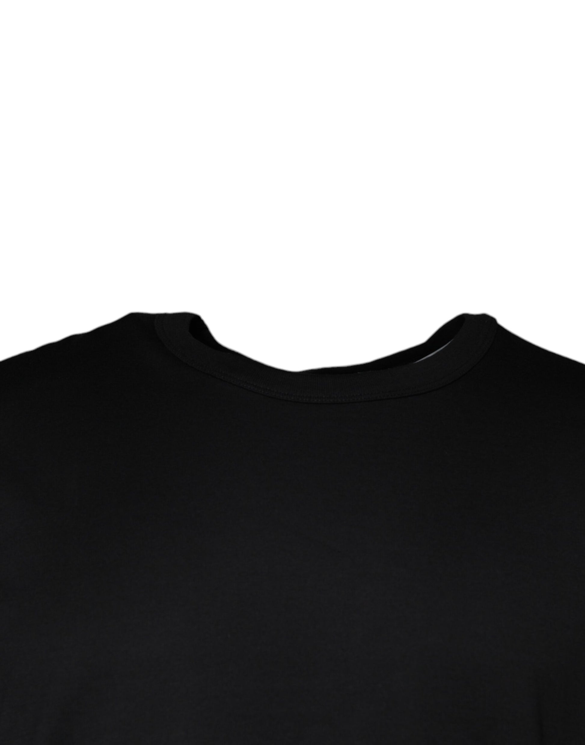 T-shirt Dolce & Gabbana en coton noir à manches courtes et col rond