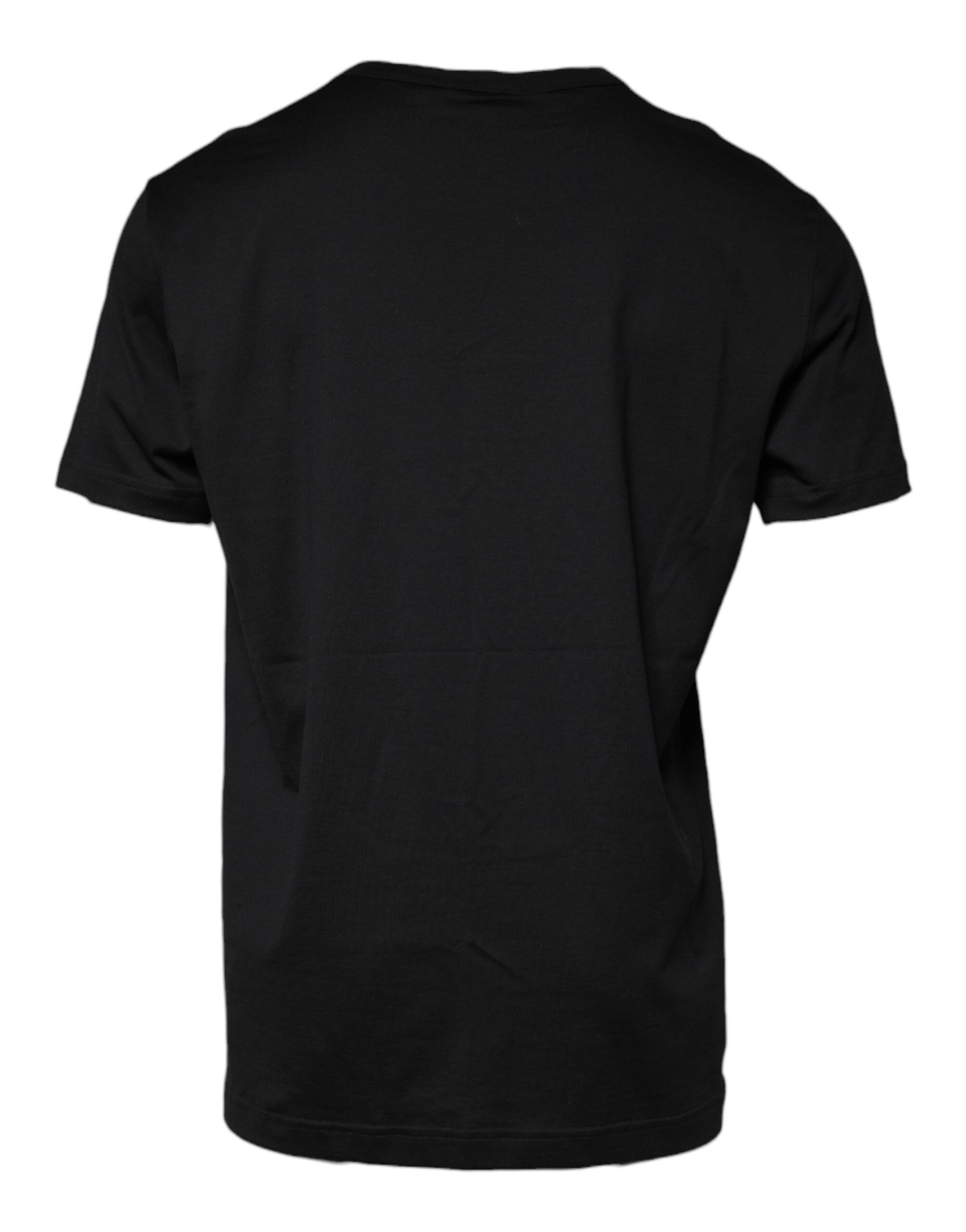 T-shirt Dolce & Gabbana en coton noir à manches courtes et col rond