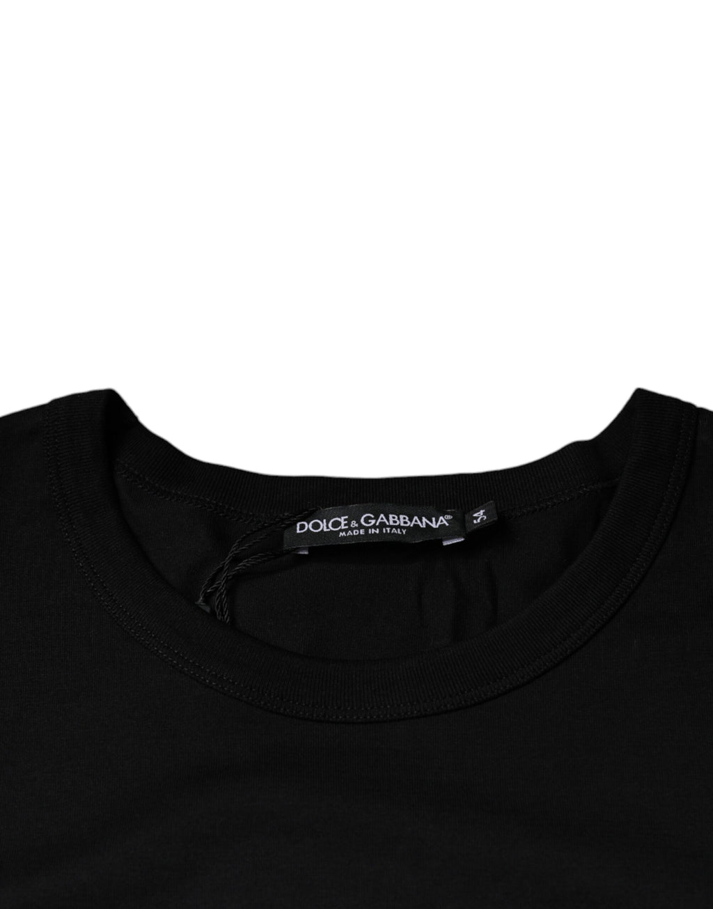 T-shirt Dolce & Gabbana en coton noir à manches courtes et col rond