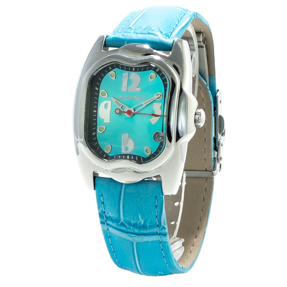 Montre Chronotech avec bracelet en cuir bleu