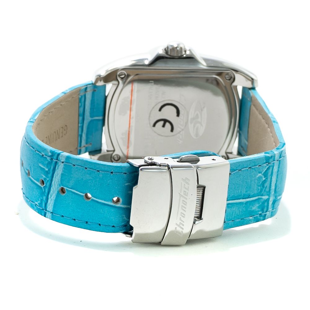 Montre Chronotech avec bracelet en cuir bleu