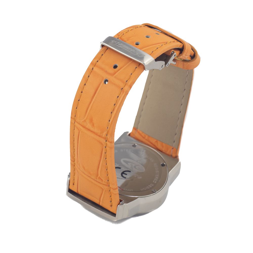 Chronotech Orange Leather Dress Watch