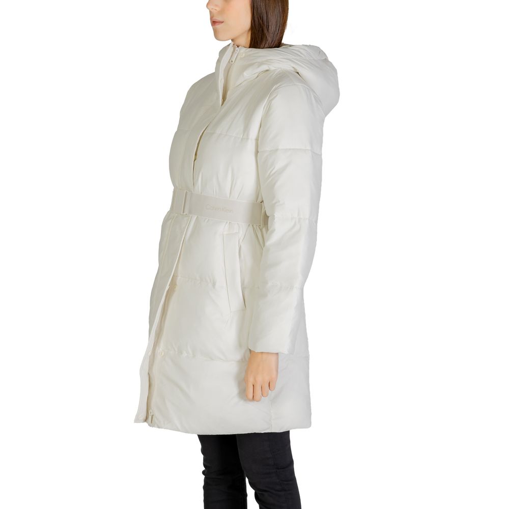 Calvin Klein Jeans White Coat for Women side view