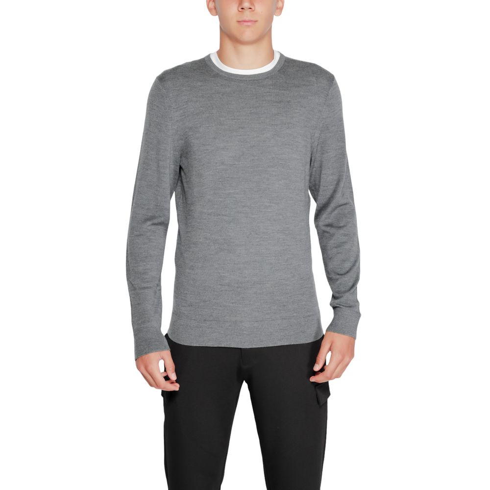 Sweat-shirt Calvin Klein en laine recyclée grise