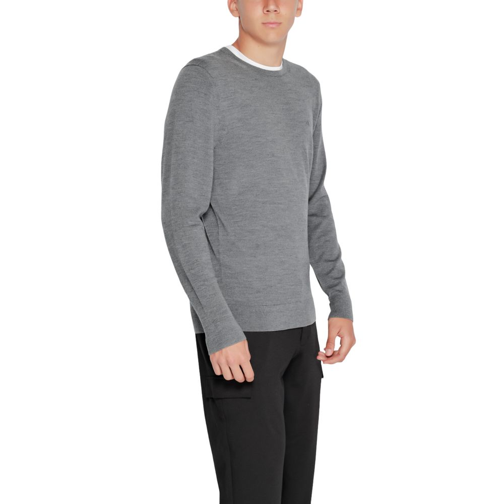 Sweat-shirt Calvin Klein en laine recyclée grise