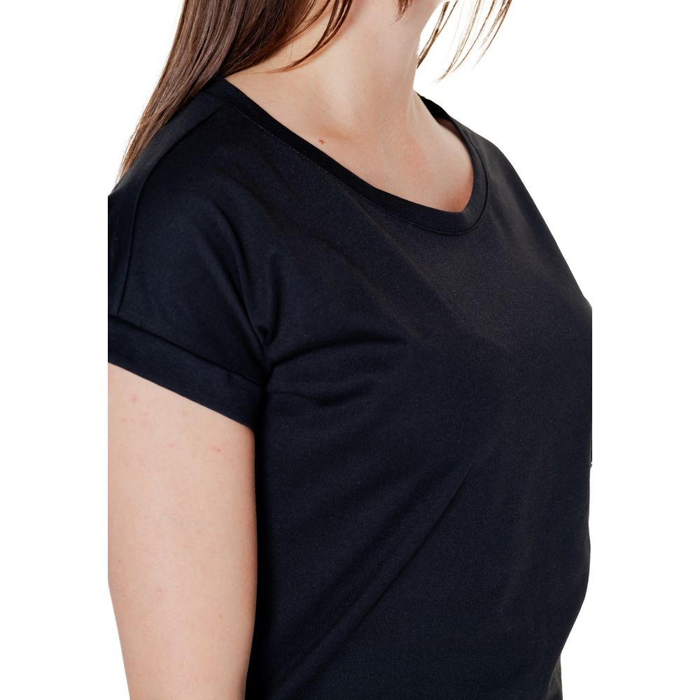 Vila Clothes Black T-Shirt for Women side view