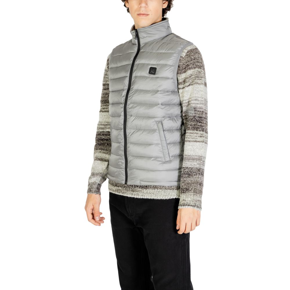 Gianni Lupo Grey Sleeveless Jacket for Men detail view