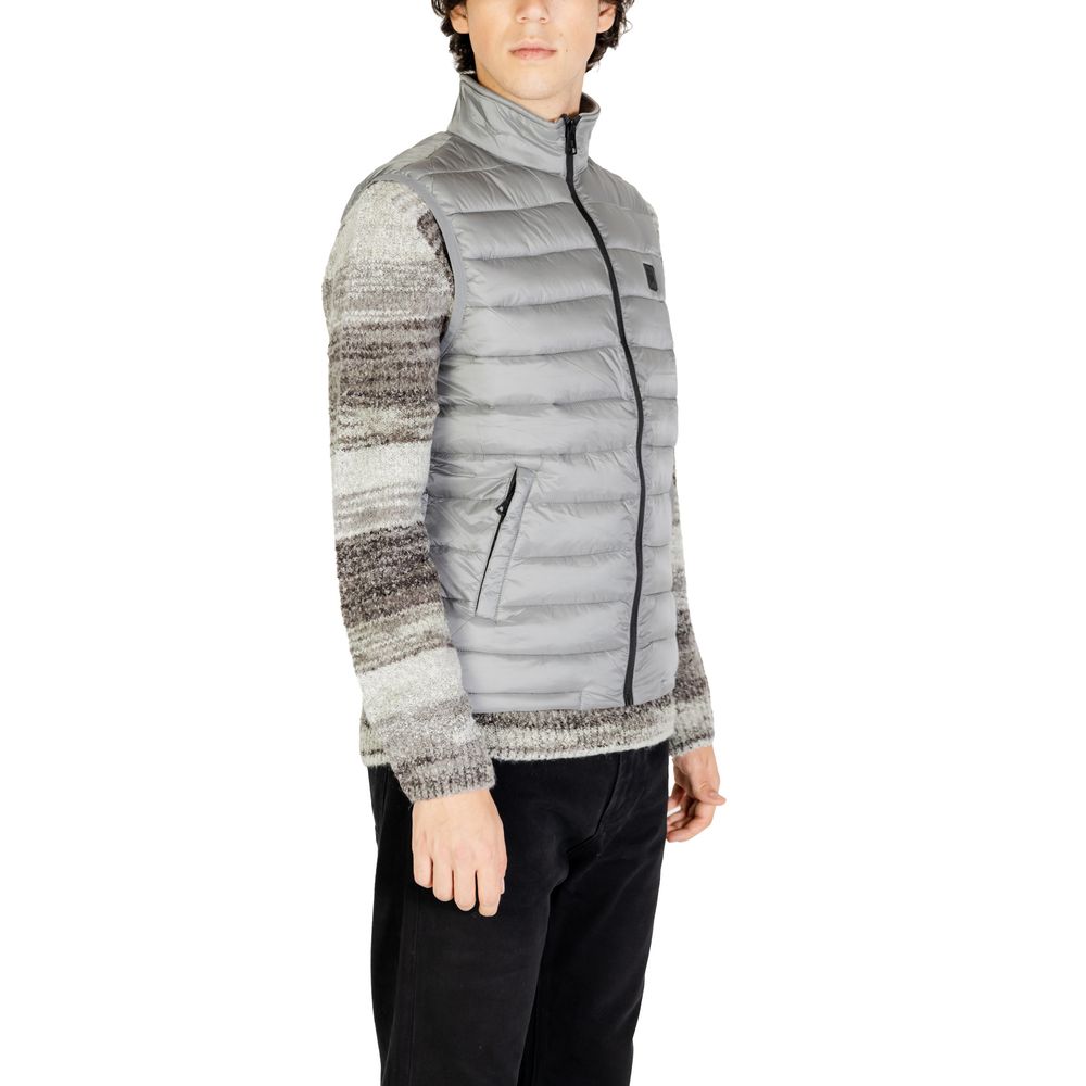 Gianni Lupo Grey Sleeveless Jacket for Men side view