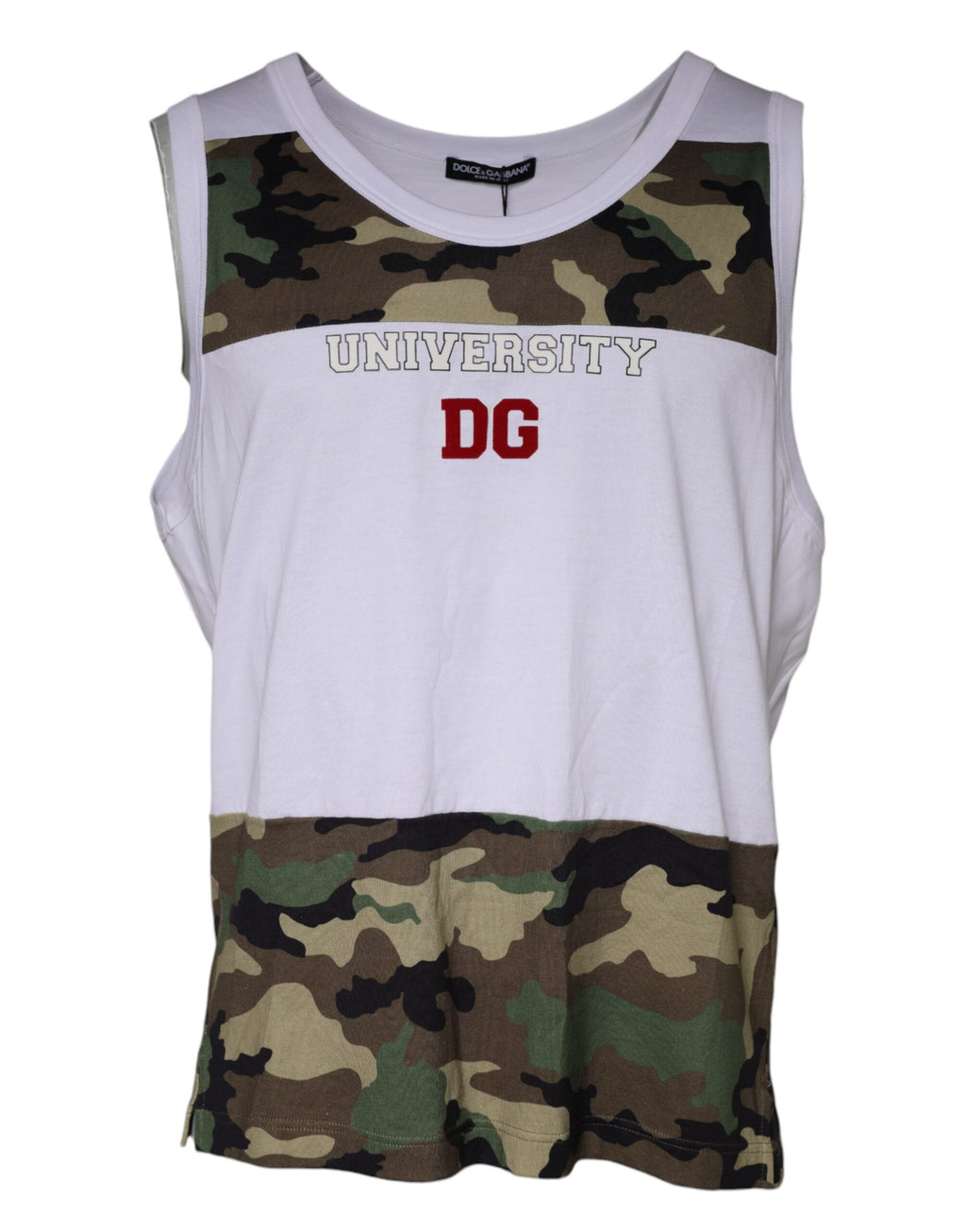 Dolce & Gabbana White Sleeveless T-Shirt for Men detail view