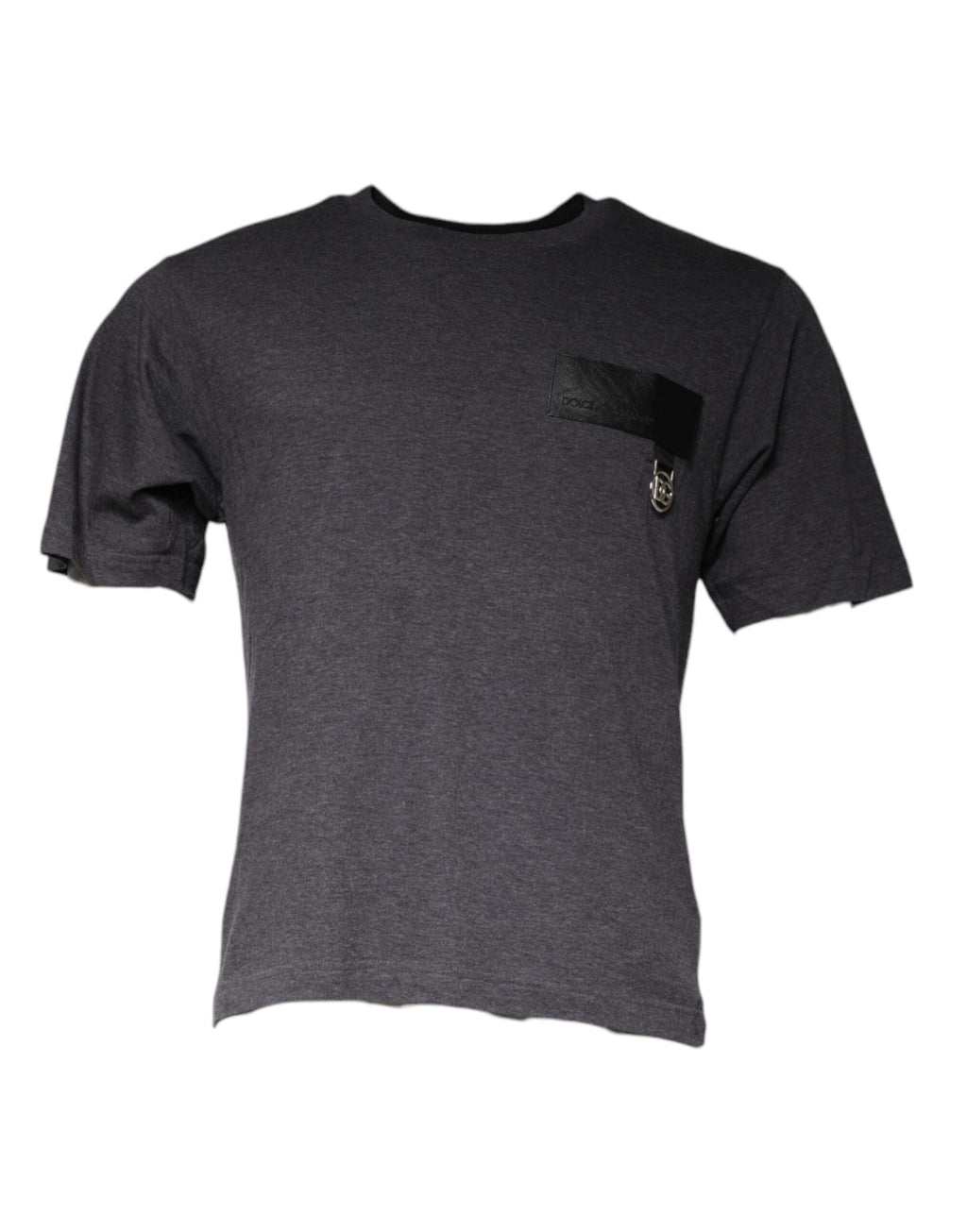T-shirt col rond en coton gris à logo Dolce & Gabbana
