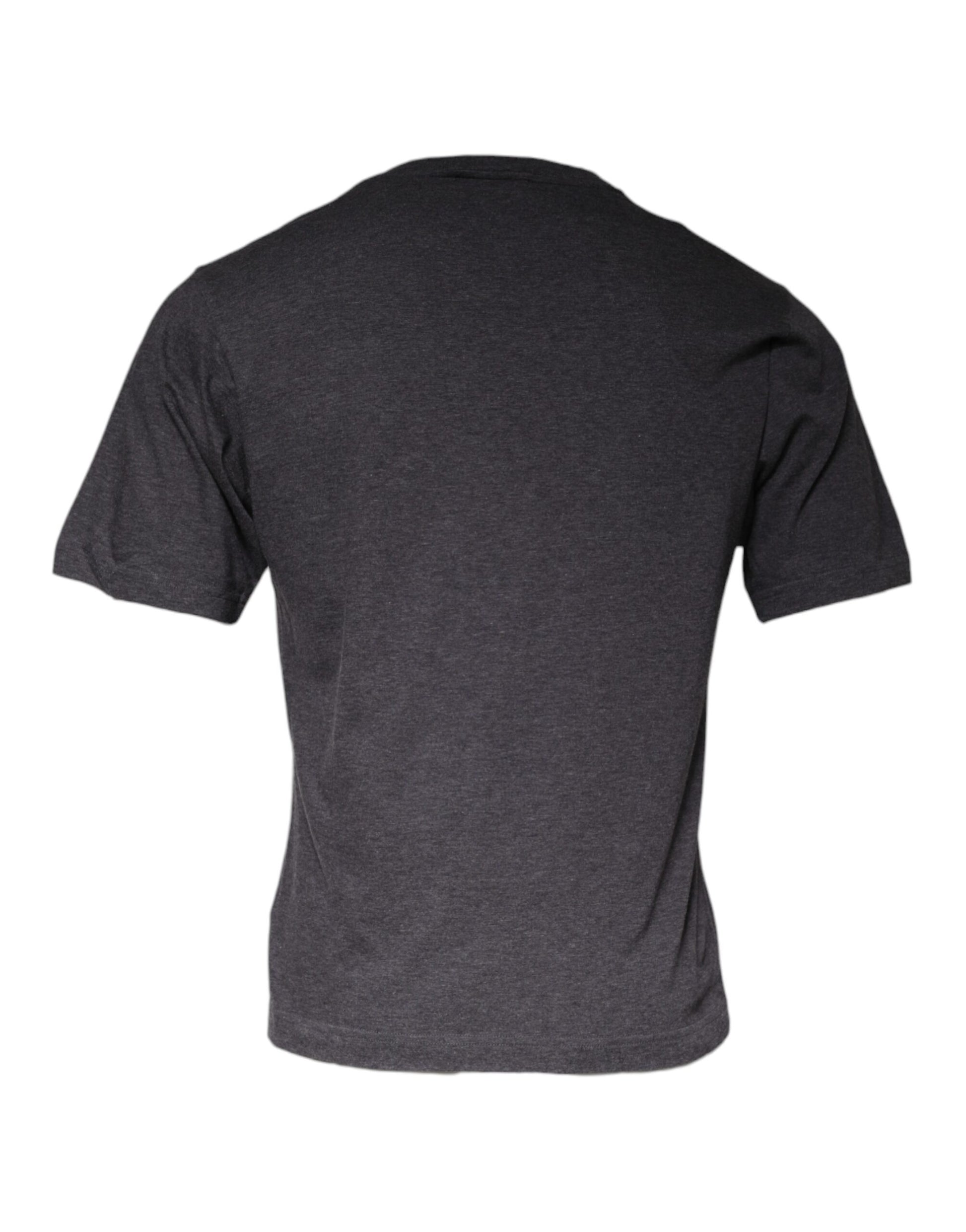 T-shirt col rond en coton gris à logo Dolce & Gabbana
