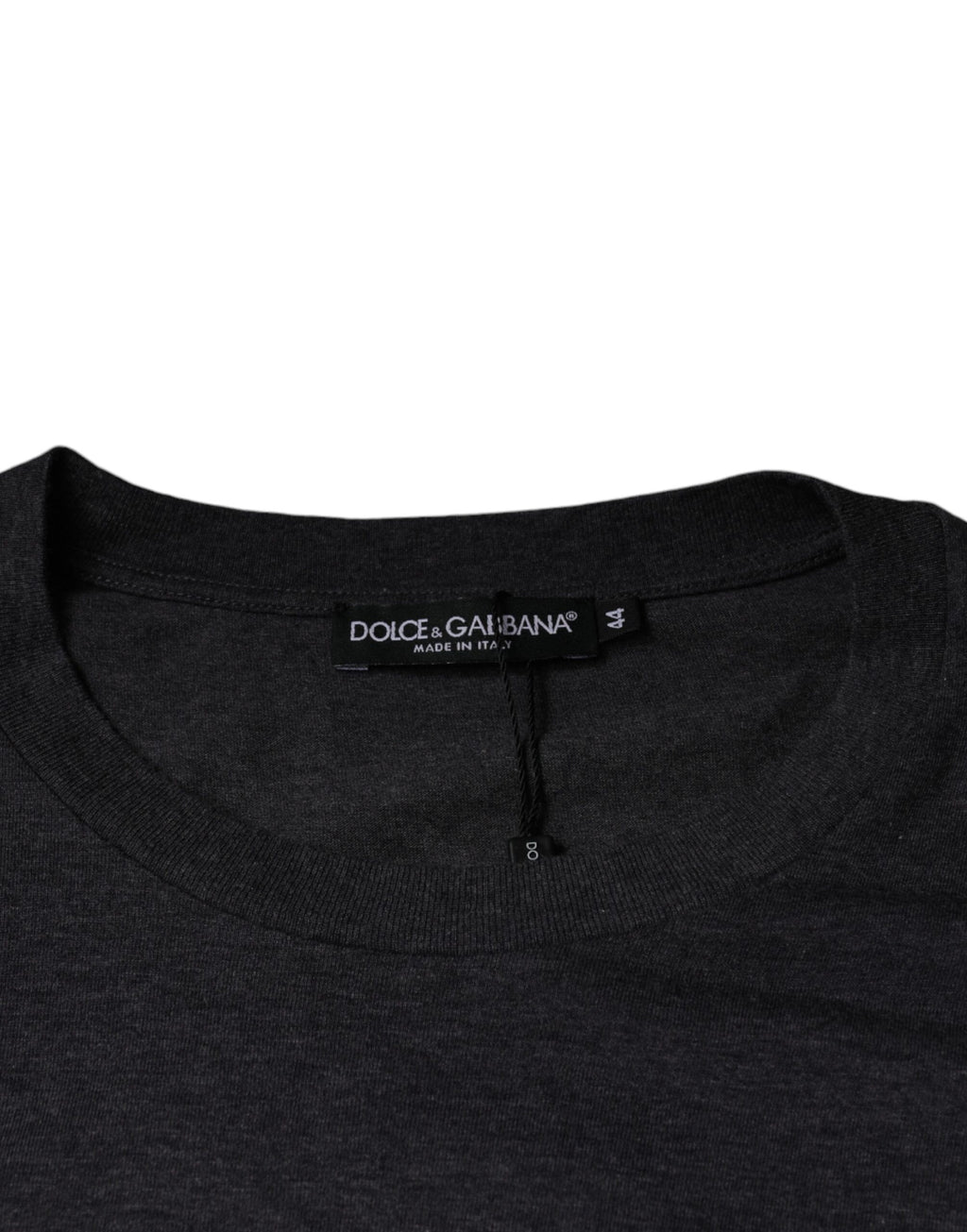 T-shirt col rond en coton gris à logo Dolce & Gabbana